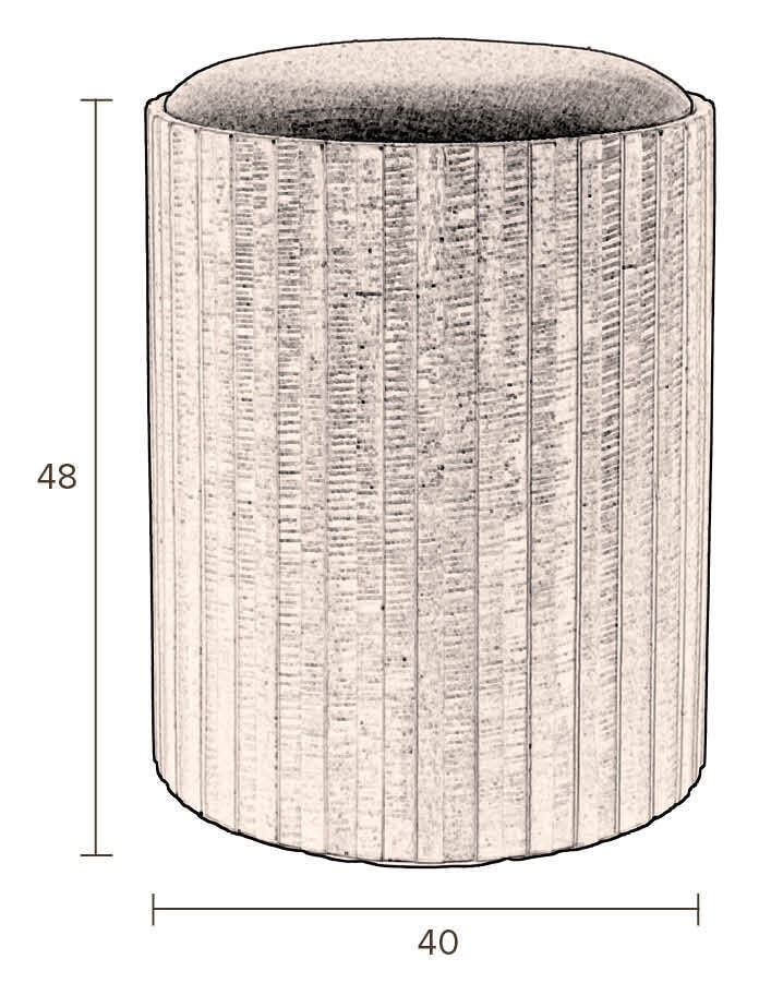 Dutchbone Poef 'Bay High' Met opbergruimte, Teakhout