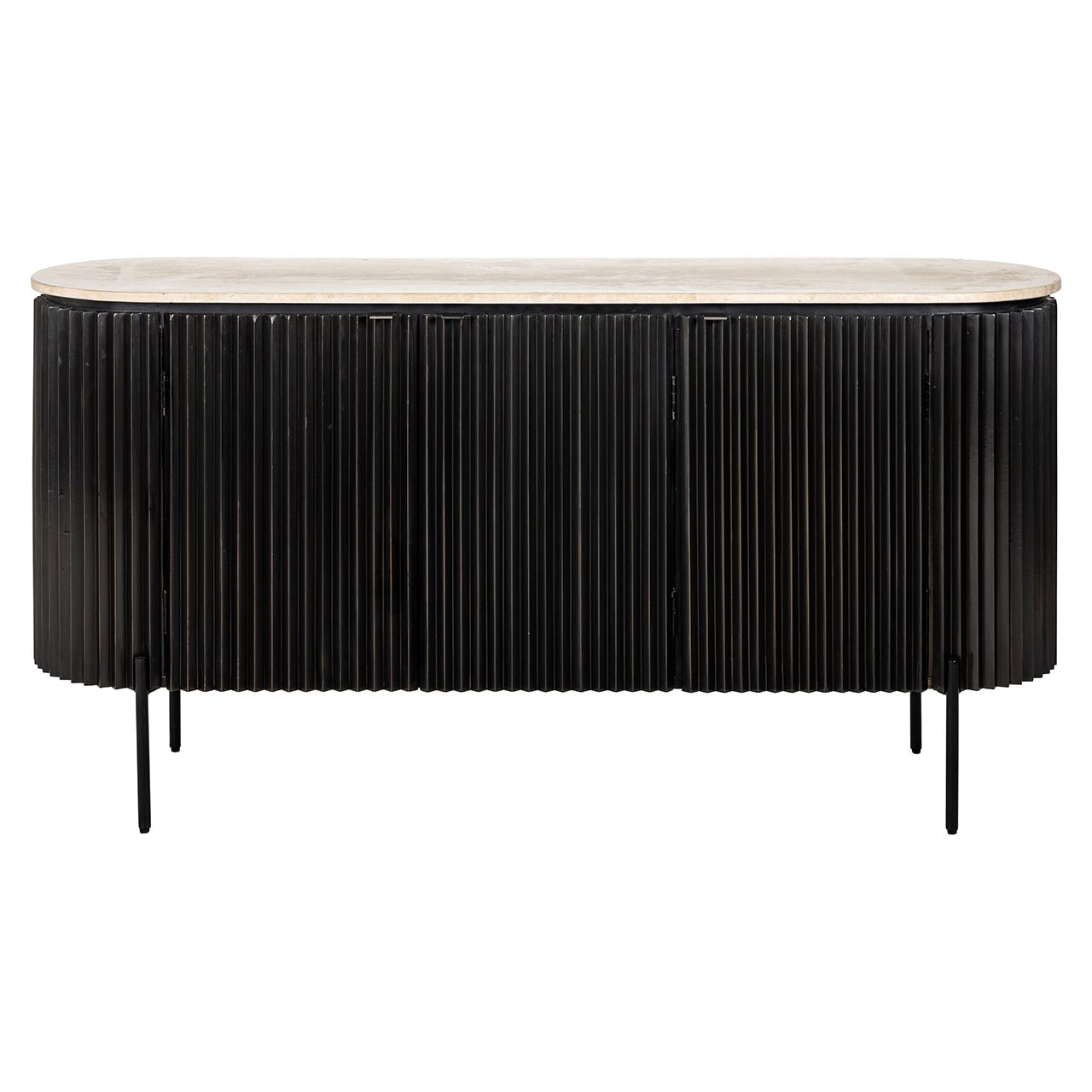 Richmond Dressoir 'Hampton' Travertin 160cm, kleur Dark Brown