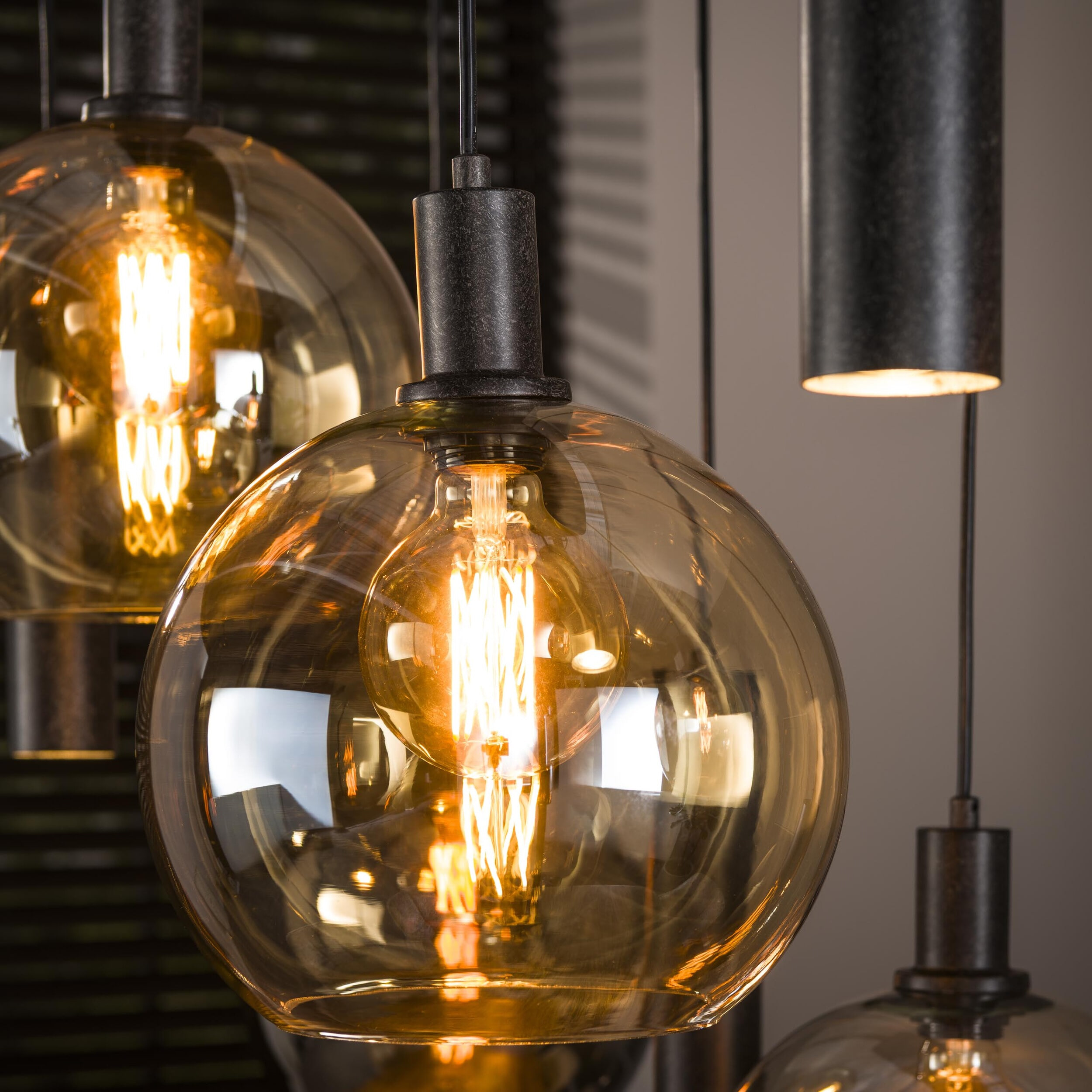 LifestyleFurn Hanglamp 'Janetta' Glas en metaal, 5+4-lamps