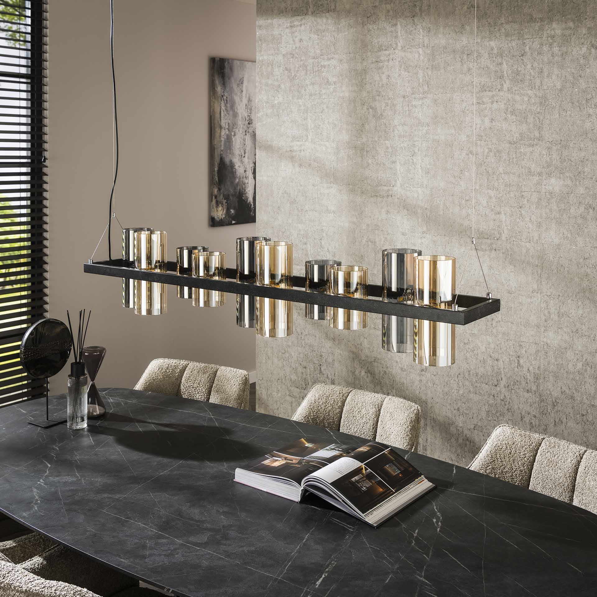LifestyleFurn Hanglamp 'Tee' 10-lamps, Mixed glas