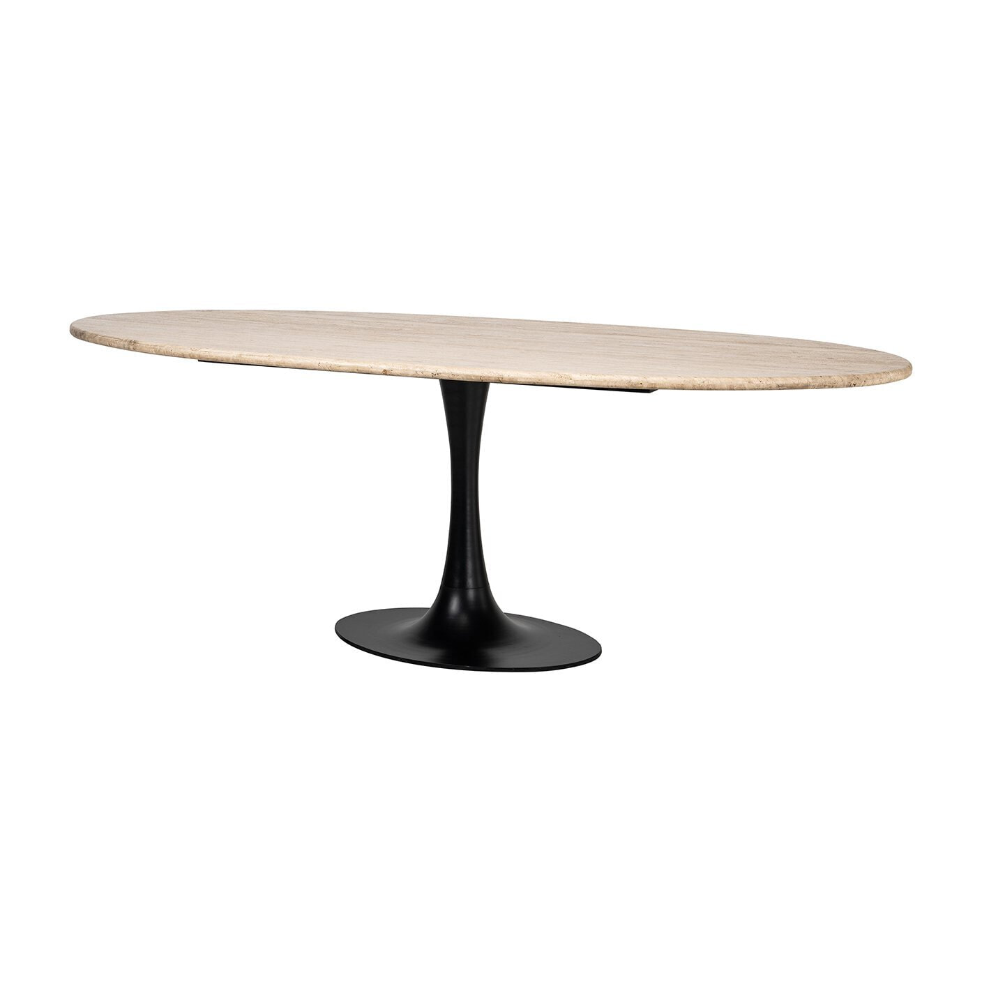 Richmond Ovale Eettafel Hampton Travertin, 230 x 100cm - Zwart - Ovaal