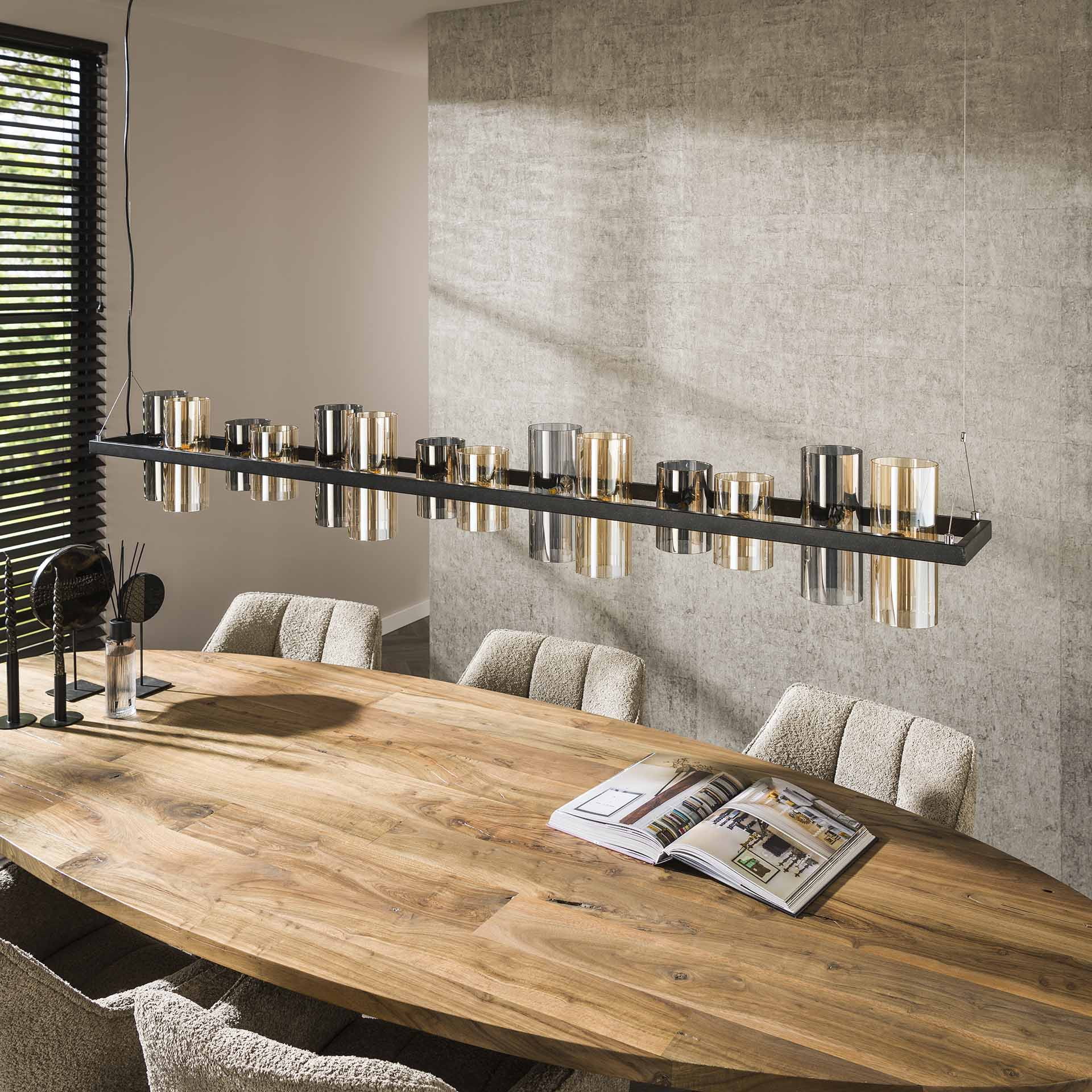 LifestyleFurn Hanglamp 'Tee' 14-lamps, Mixed glas