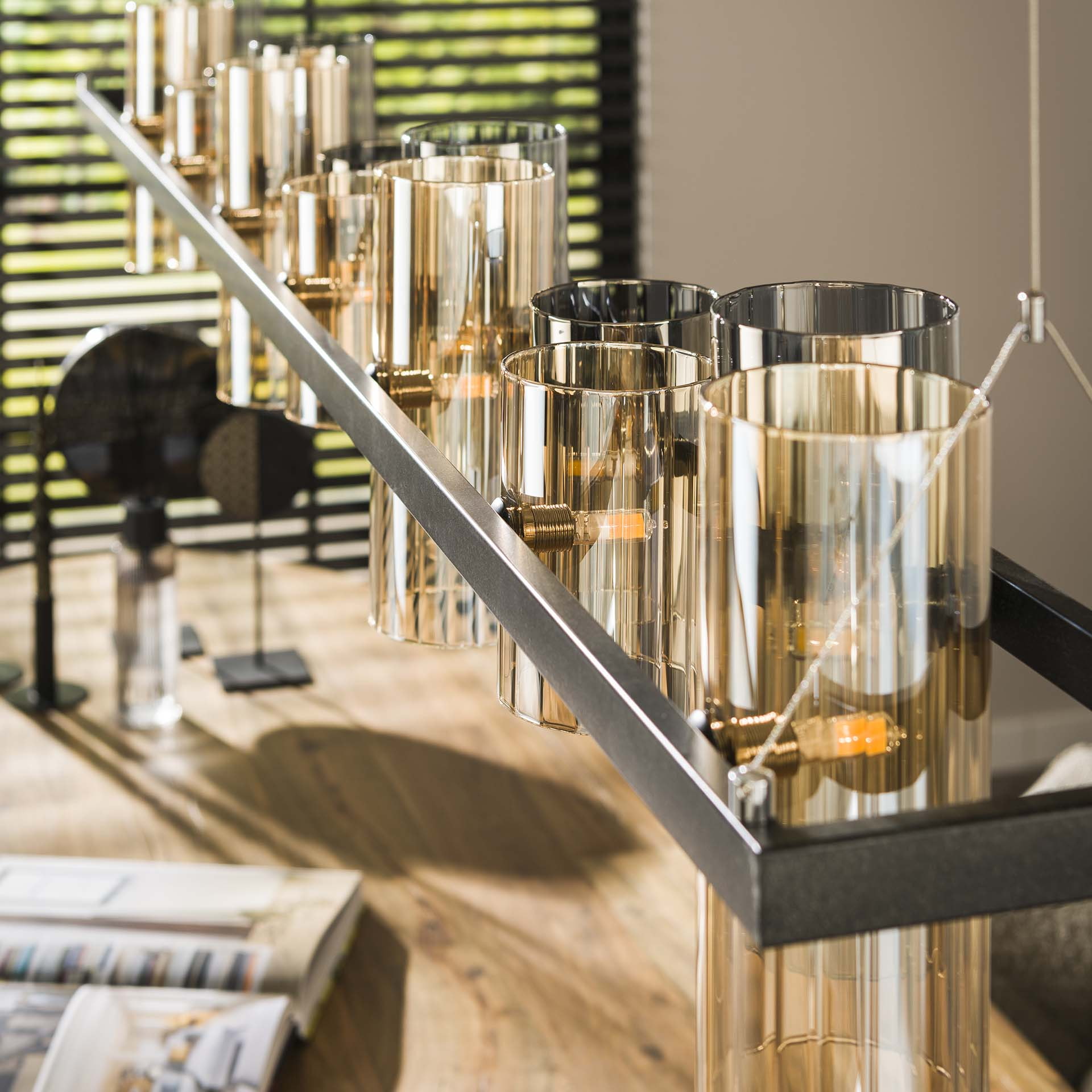 LifestyleFurn Hanglamp 'Tee' 14-lamps, Mixed glas
