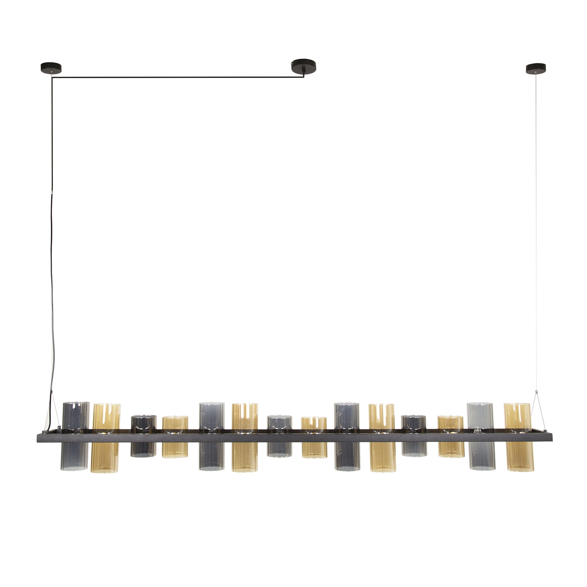 LifestyleFurn Hanglamp 'Tee' 14-lamps, Mixed glas