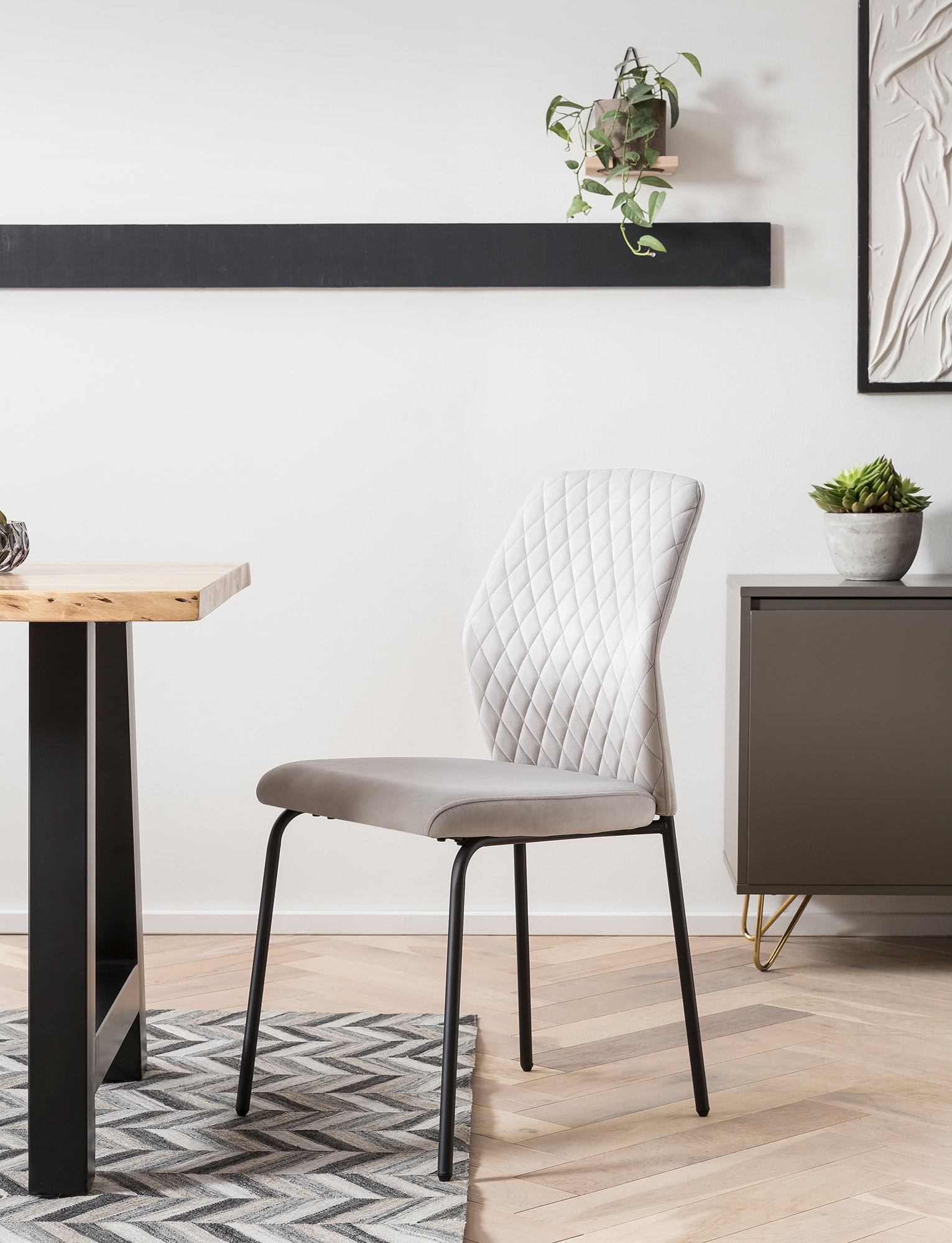 Artistiq Eetkamerstoel 'Chante' Velvet, kleur Lichtgrijs