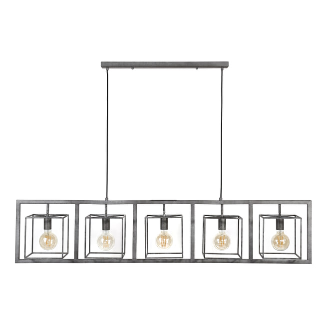 Hanglamp 'Brittney' 5-lamps, kleur Oud Zilver