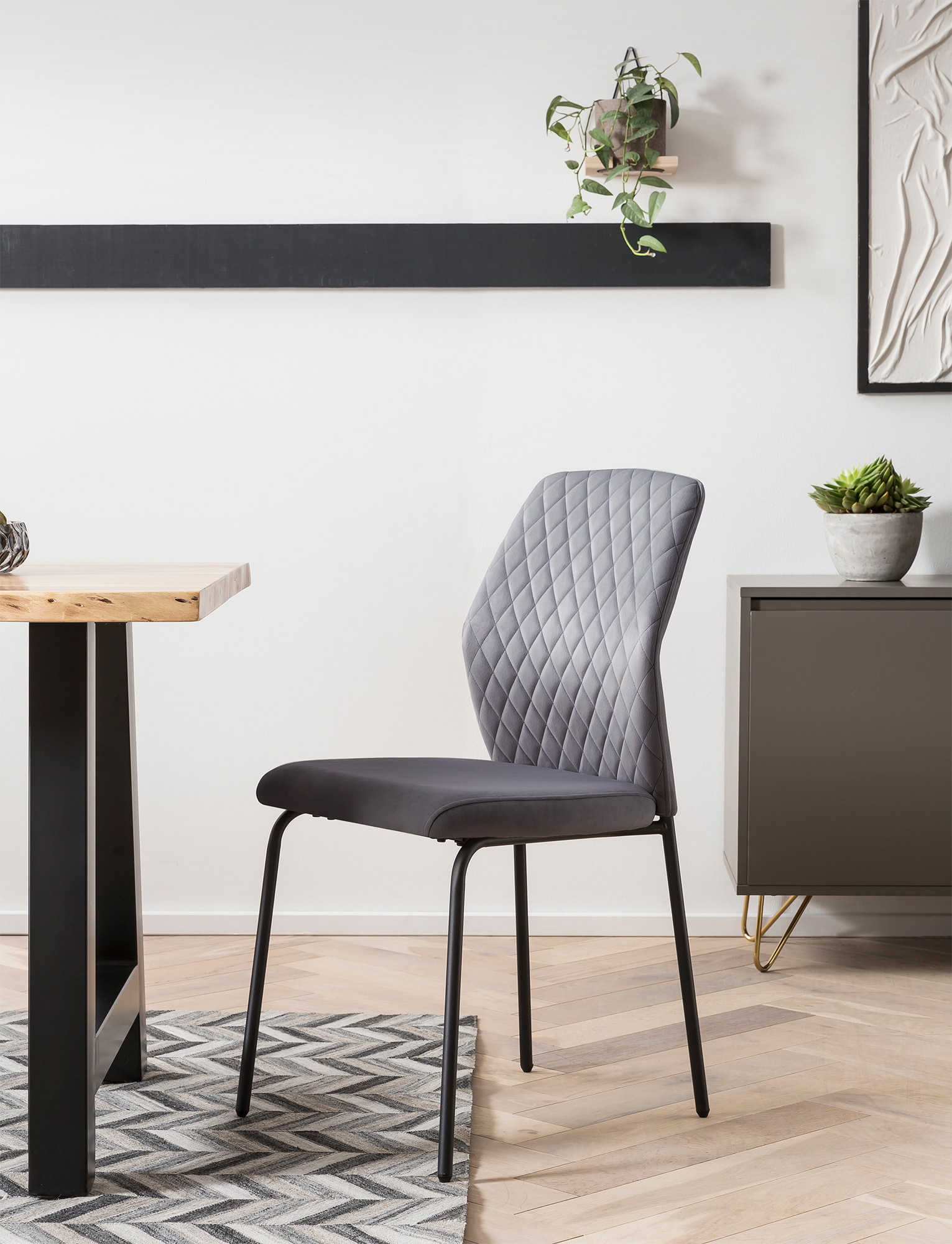 Artistiq Eetkamerstoel 'Chante' Velvet, kleur Grijs