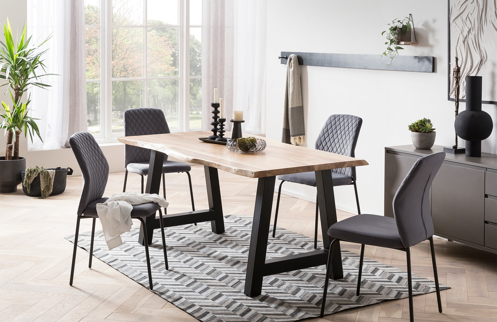 Artistiq Eetkamerstoel 'Chante' Velvet, kleur Grijs