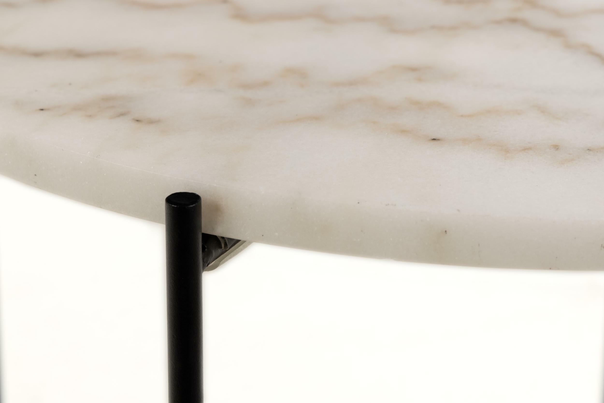 Bendt Bijzettafel 'Carolien' Wit Marmer, Ø52cm