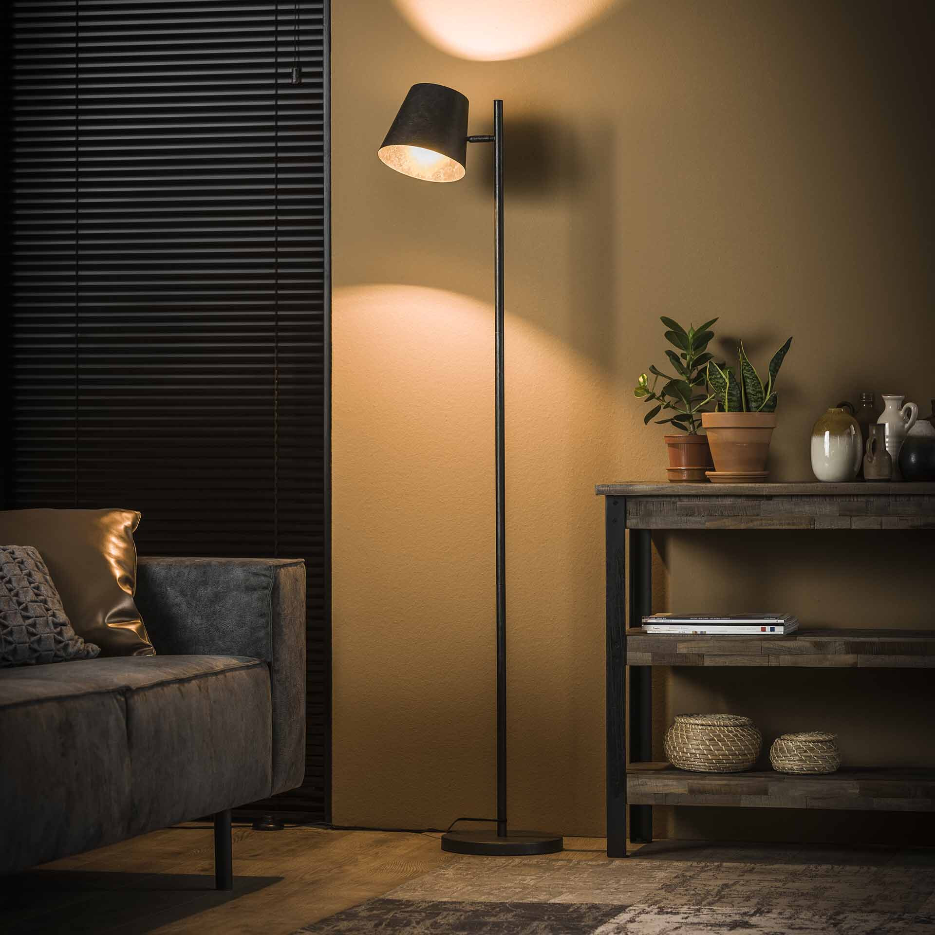 Vloerlamp 'Telly' 157cm, kleur Charcoal