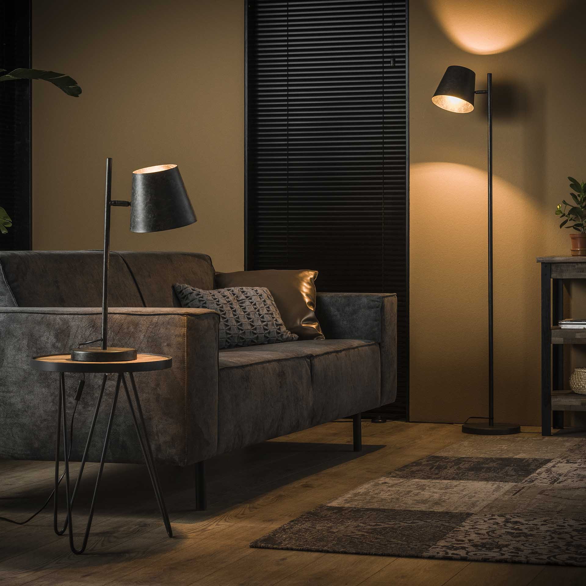 Vloerlamp 'Telly' 157cm, kleur Charcoal