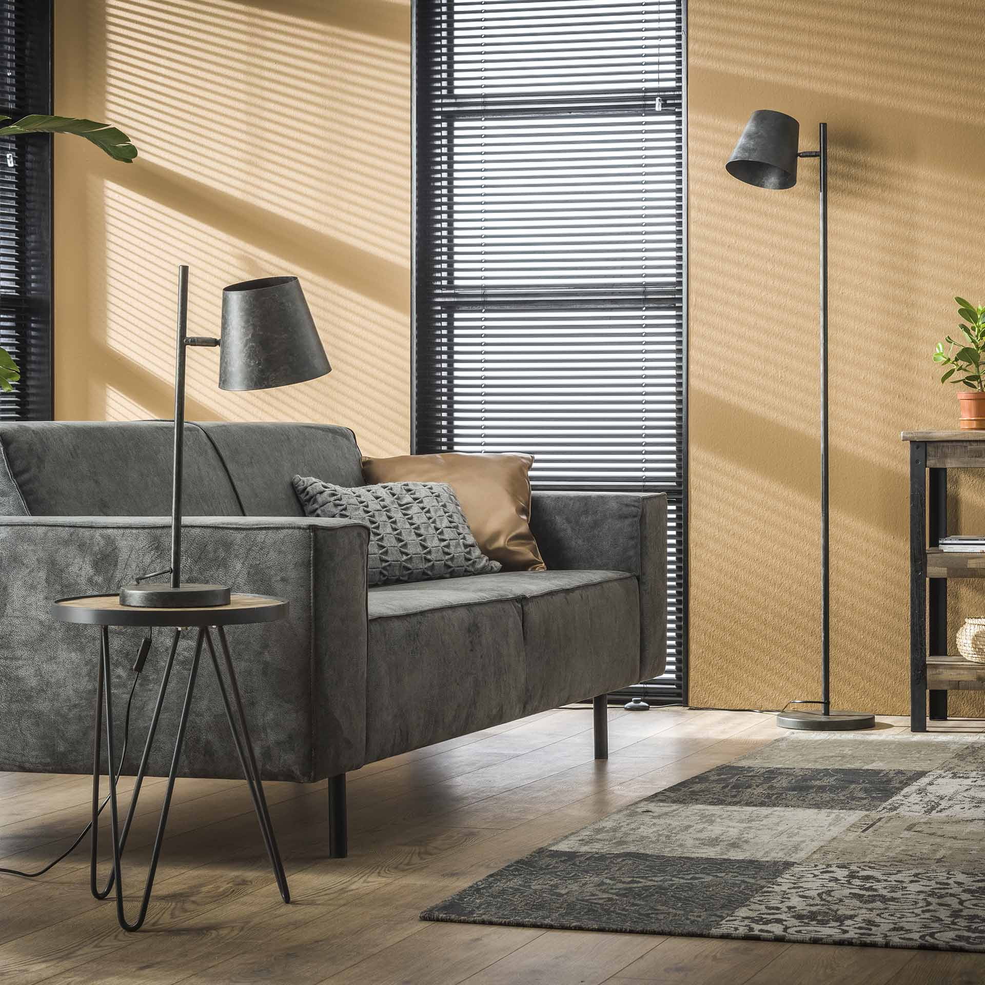 Vloerlamp 'Telly' 157cm, kleur Charcoal