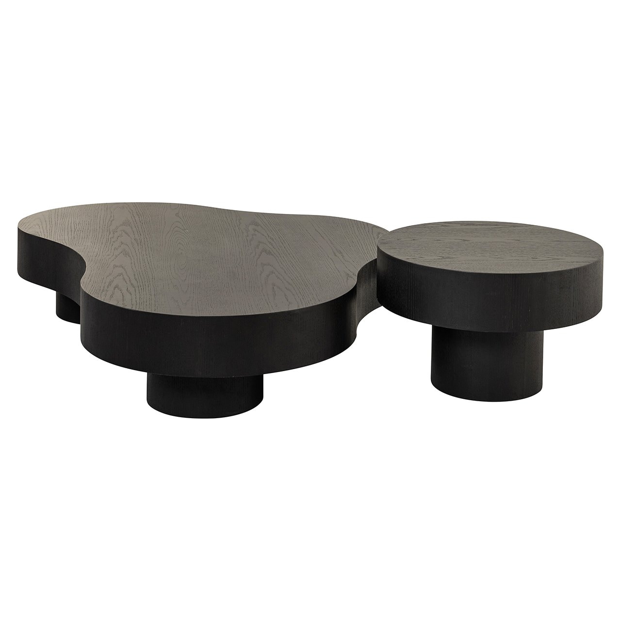 Richmond Organische Salontafel 'Bogor' Set van 2 stuks, kleur Donkerbruin