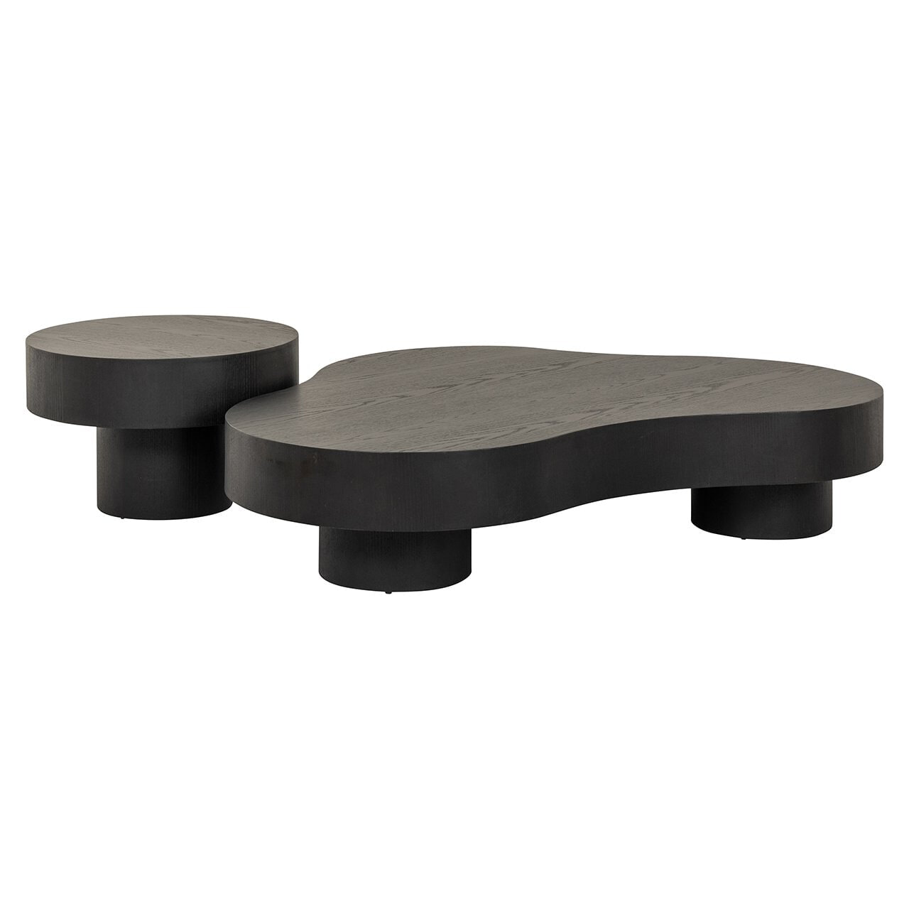 Richmond Organische Salontafel 'Bogor' Set van 2 stuks, kleur Donkerbruin