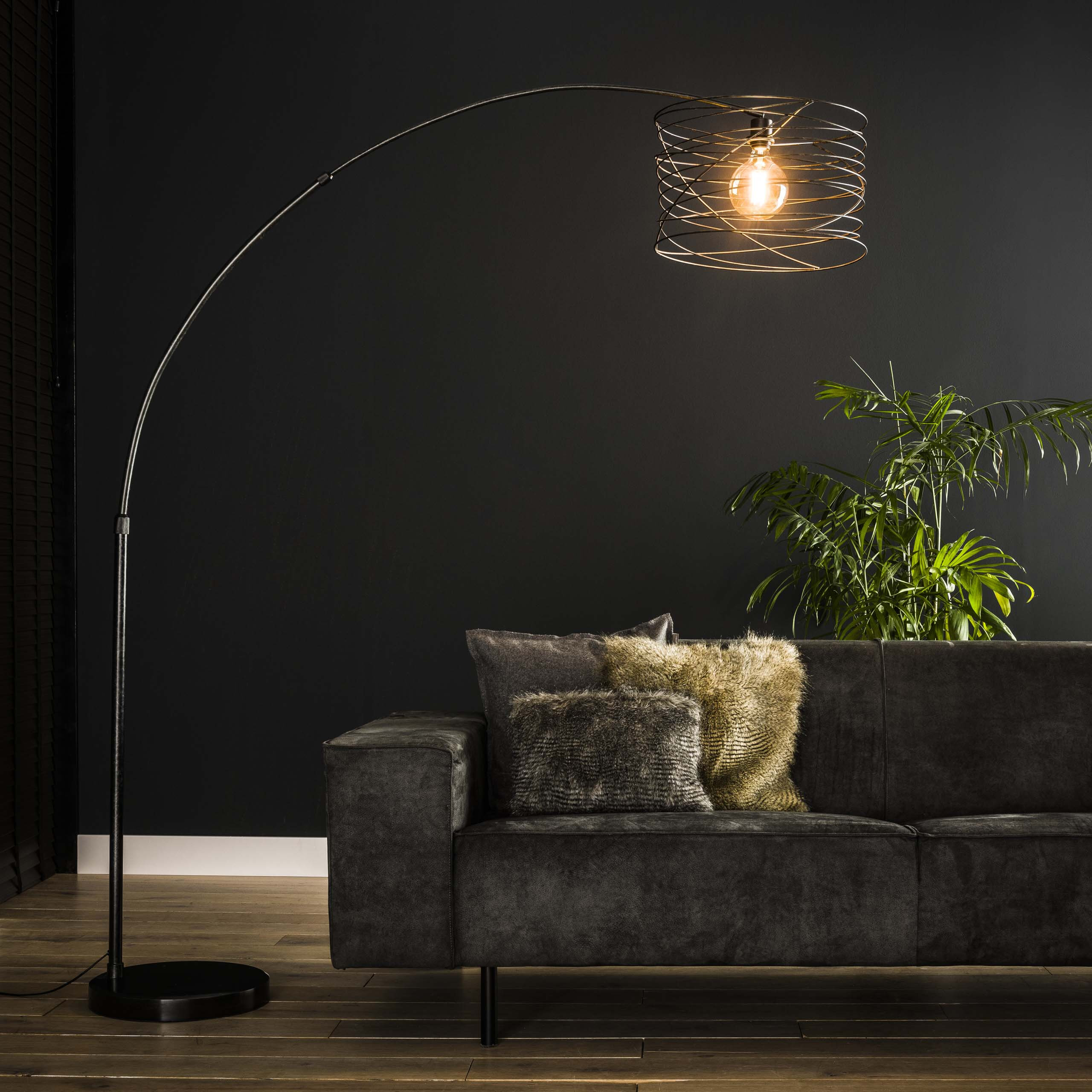 LifestyleFurn Vloerlamp 'Jacklynn' Charcoal