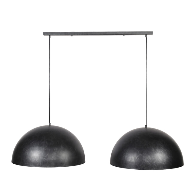 Hanglamp 'Dome' 2-lamps, Ø60cm, kleur Charcoal