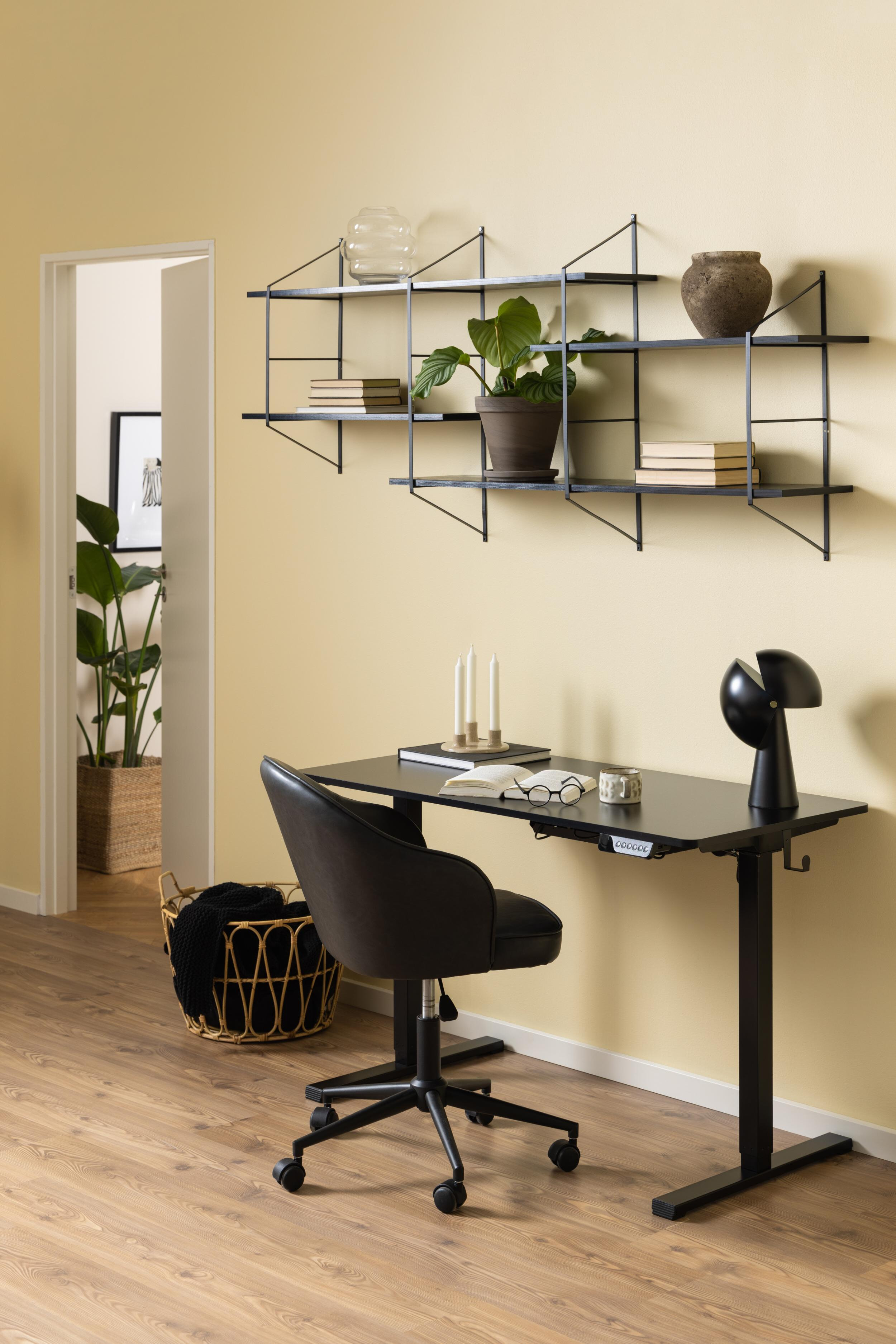 Bendt Wandrek 'Mie' metaal / hout 191 x 79cm, kleur zwart