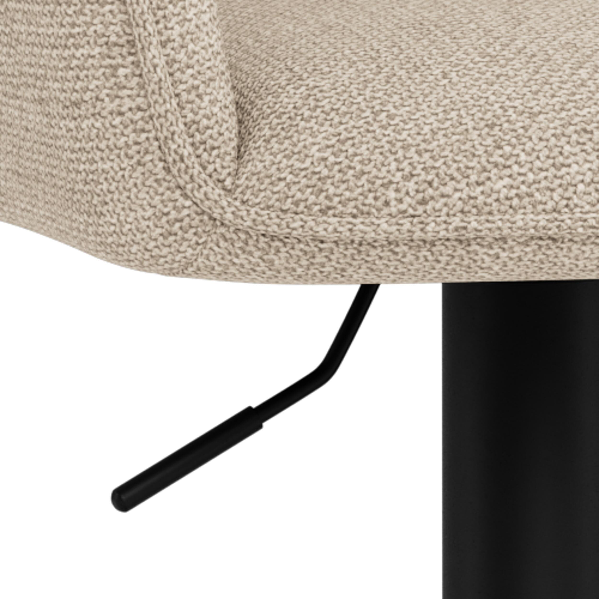 Bendt Draaibare Barkruk 'Dantrell' Structuurstof, kleur Beige (zithoogte 65-85cm)