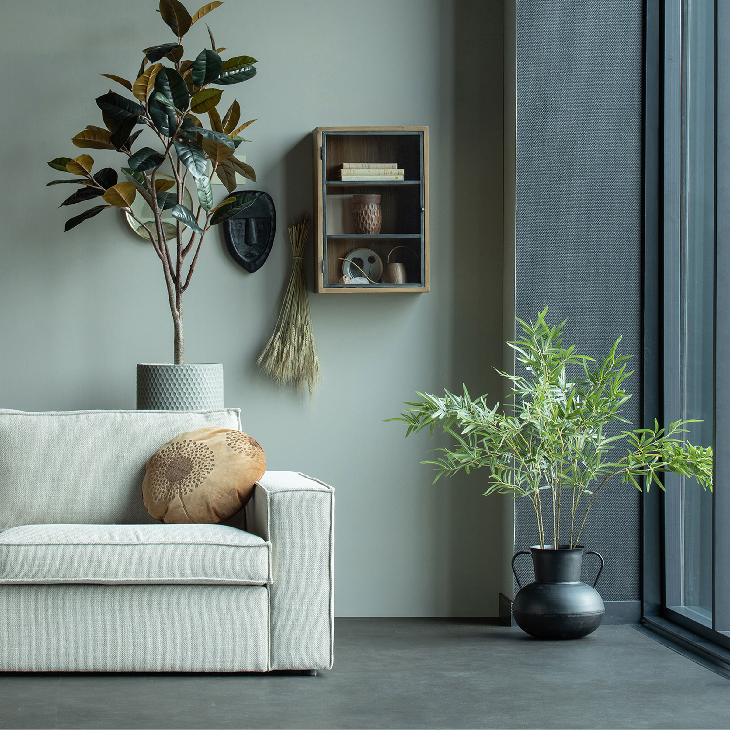 WOOOD Hoekbank 'Freddie' Links, Melange, kleur Naturel