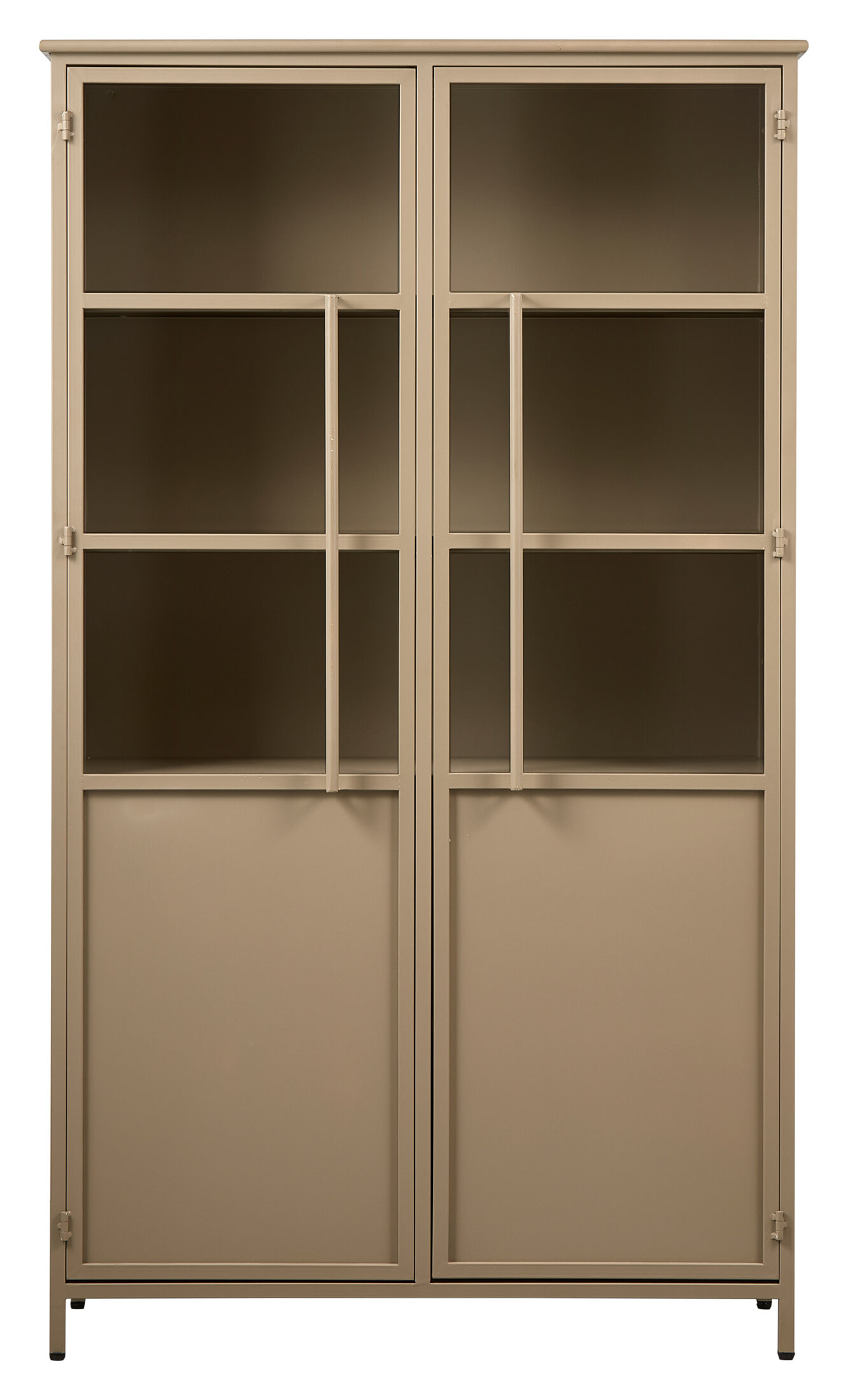 WOOOD Vitrinekast 'Exhibit' 170 x 99cm, kleur Khaki