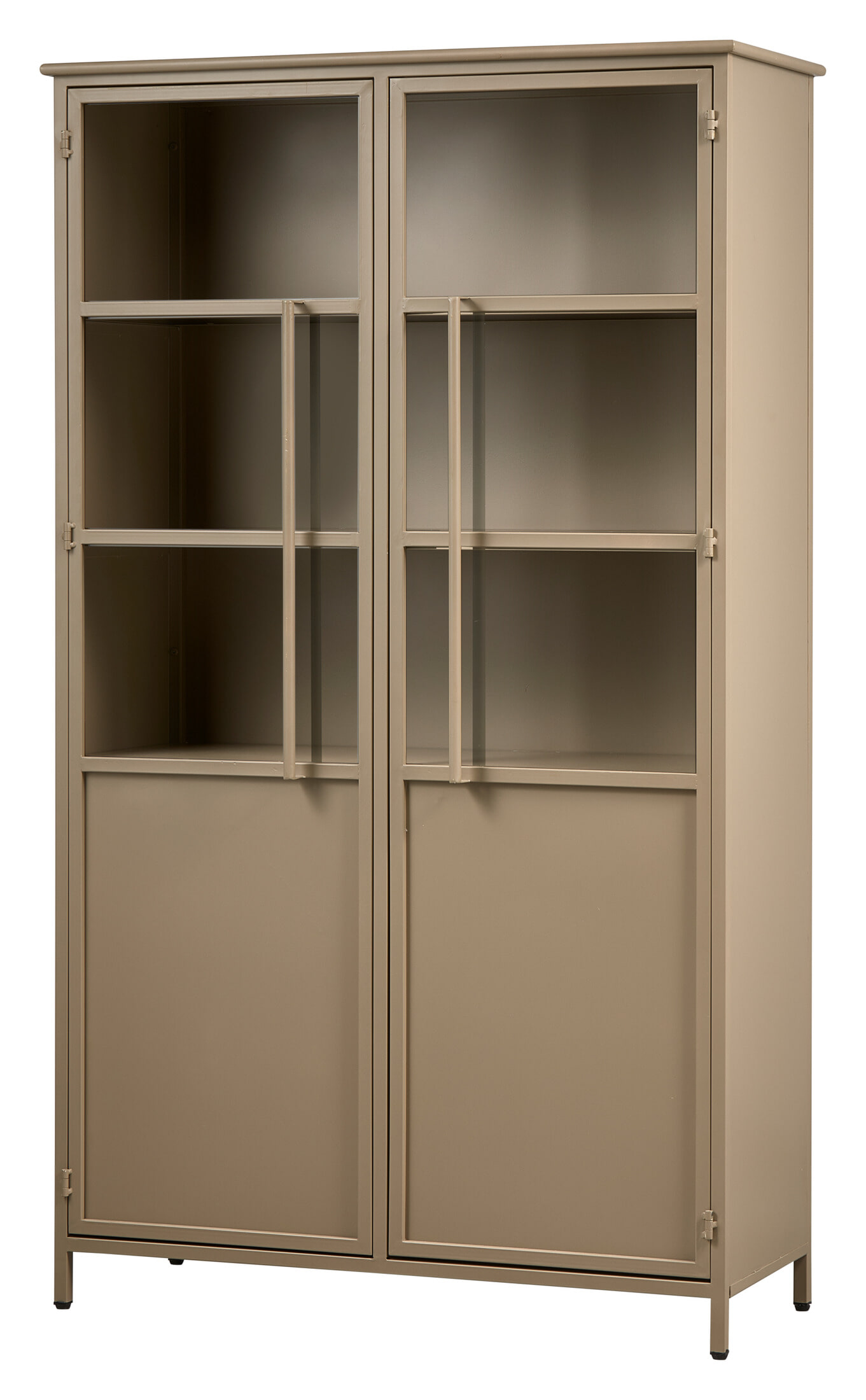 WOOOD Vitrinekast 'Exhibit' 170 x 99cm, kleur Khaki