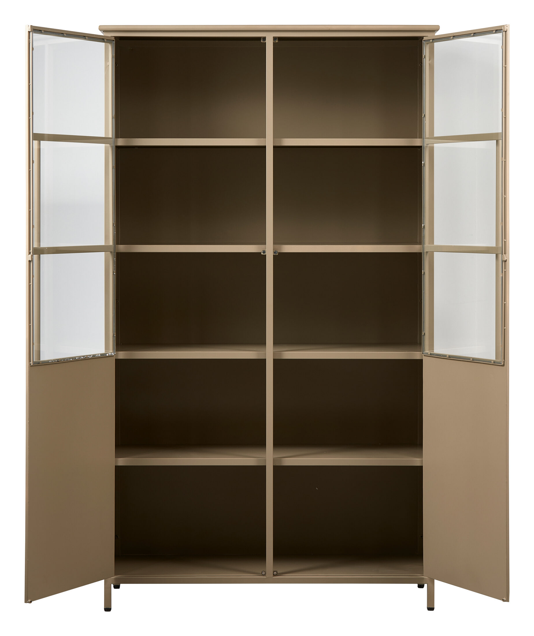 WOOOD Vitrinekast 'Exhibit' 170 x 99cm, kleur Khaki