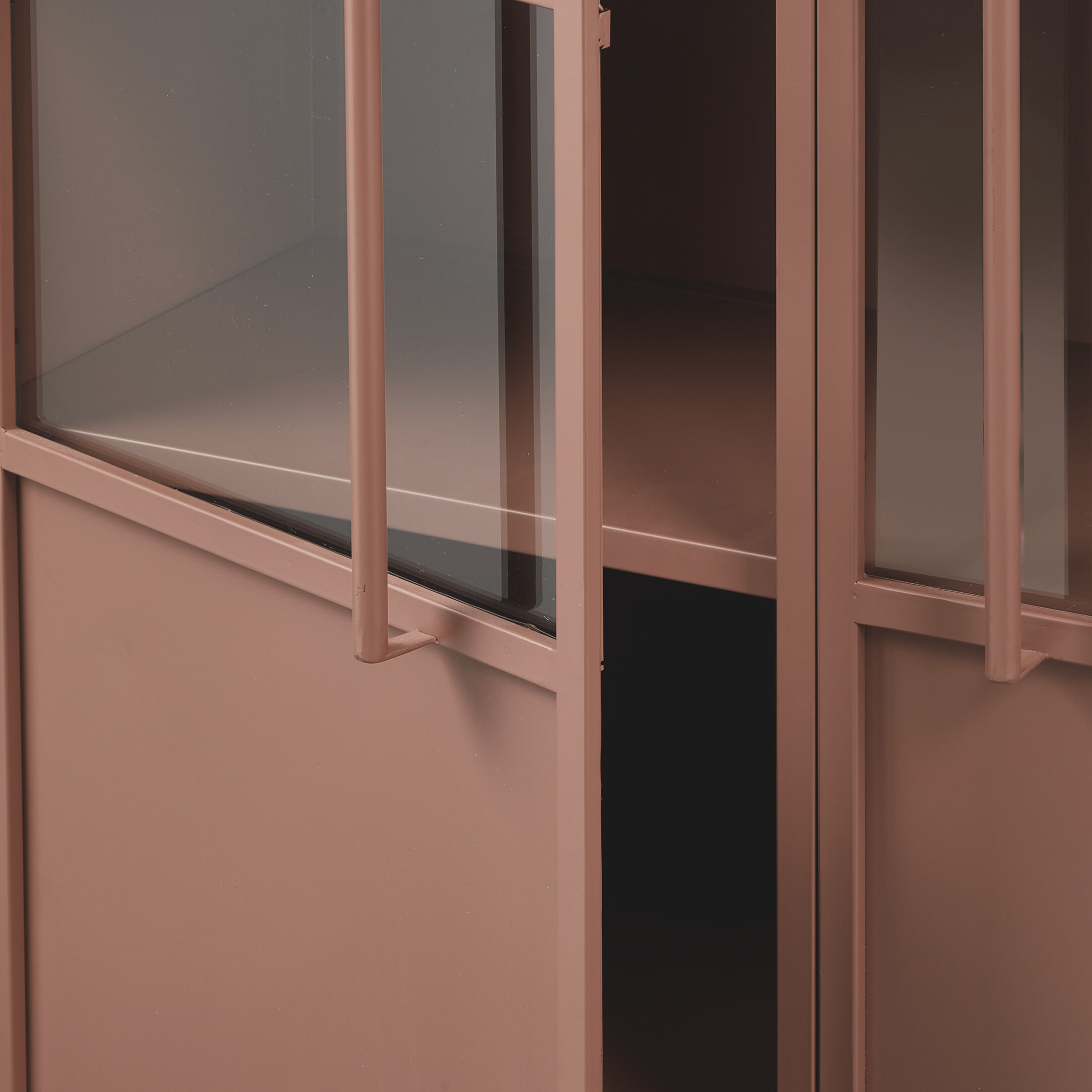 WOOOD Vitrinekast 'Exhibit' 170 x 99cm, kleur Tan