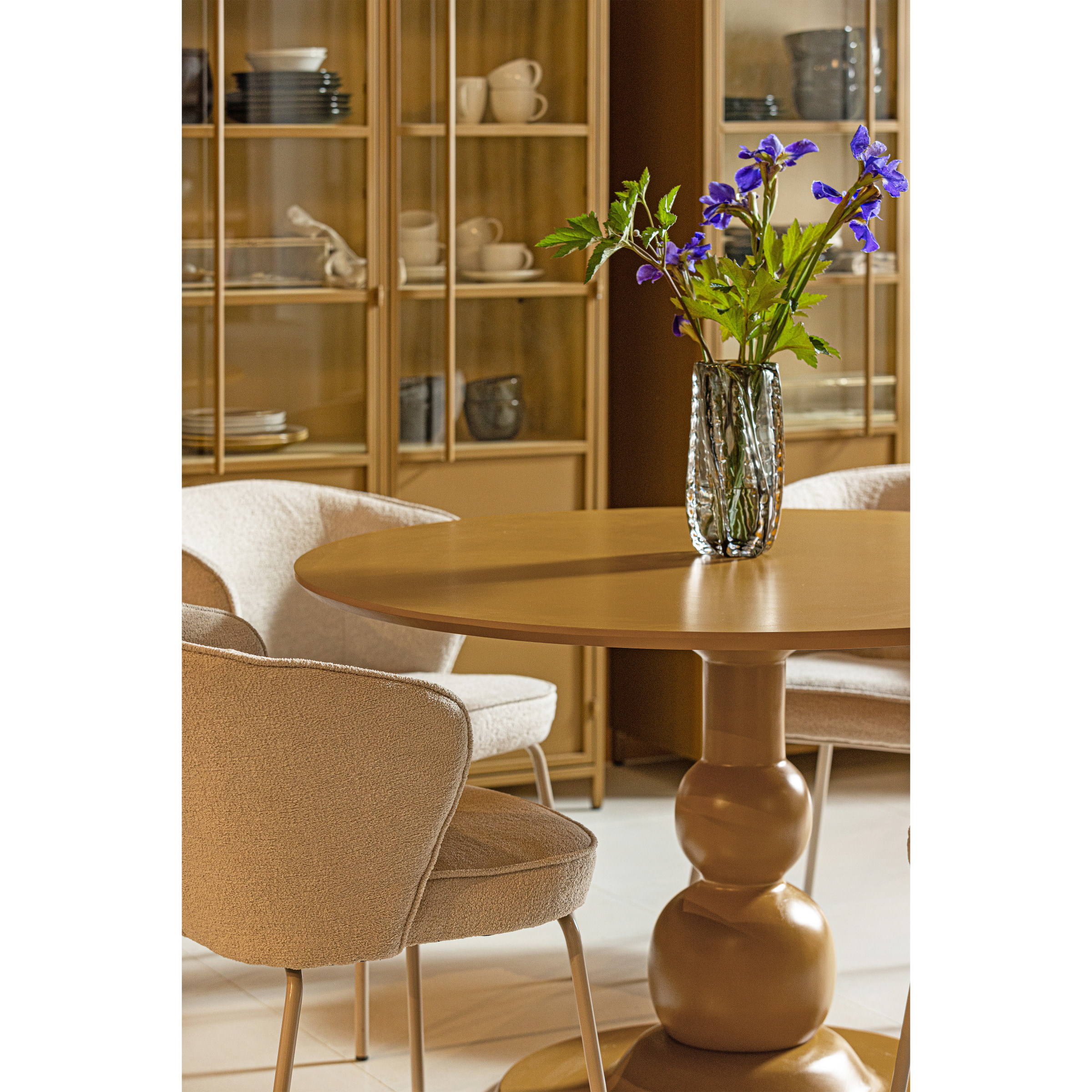 WOOOD Ronde Eettafel 'Blanco' Mangohout, 120cm, kleur Honing Geel