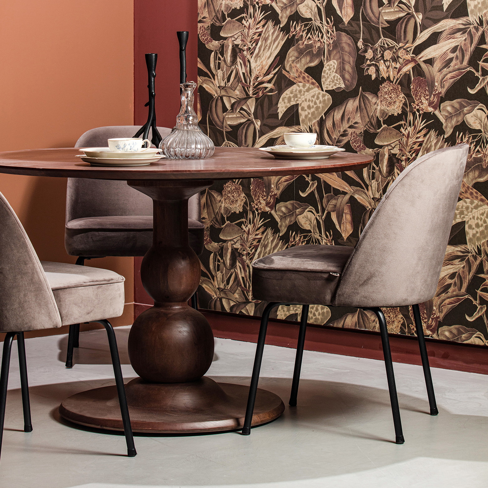 WOOOD Ronde Eettafel 'Blanco' Ø120cm, kleur Walnoot