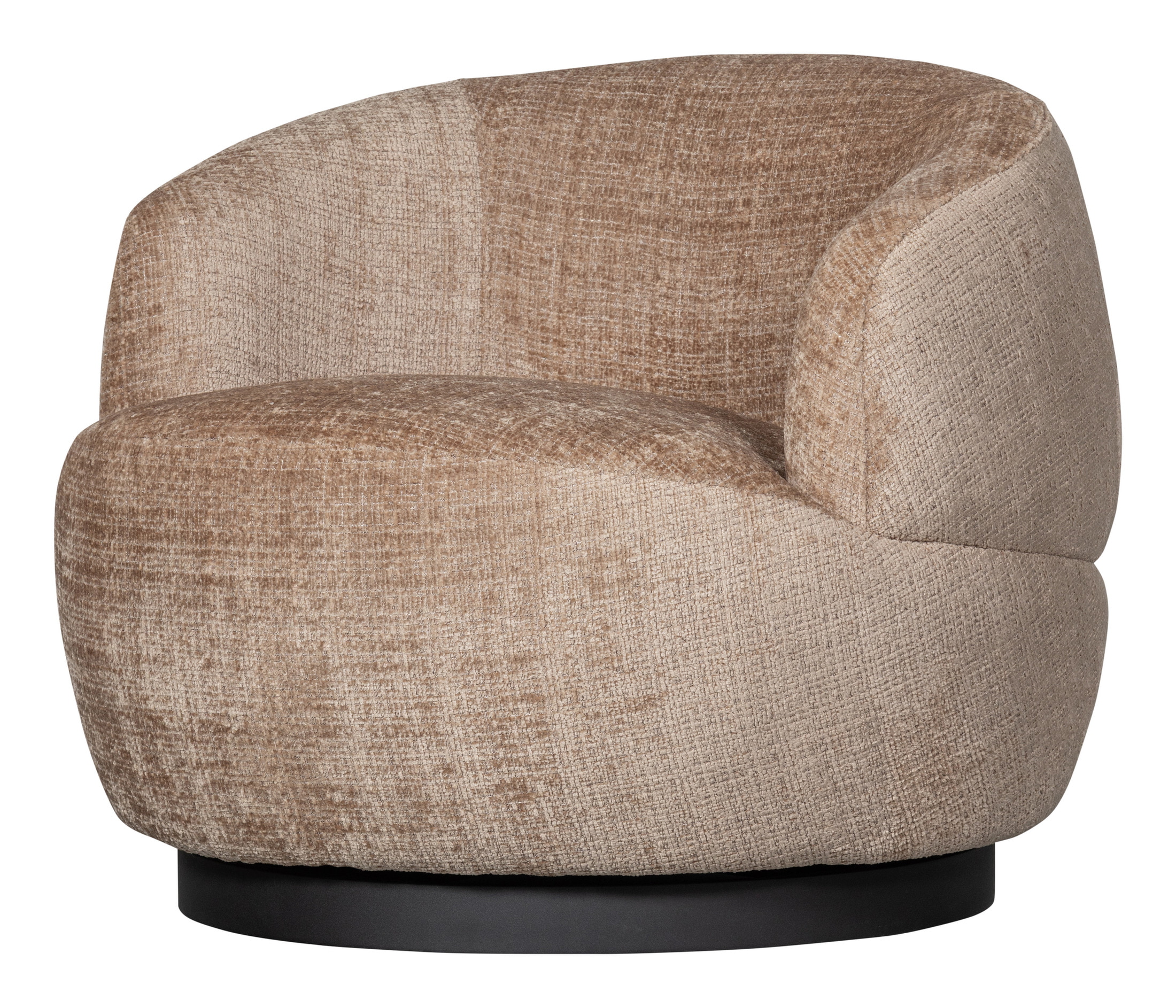 WOOOD Draaifauteuil 'Woolly' Chenille, kleur Zand