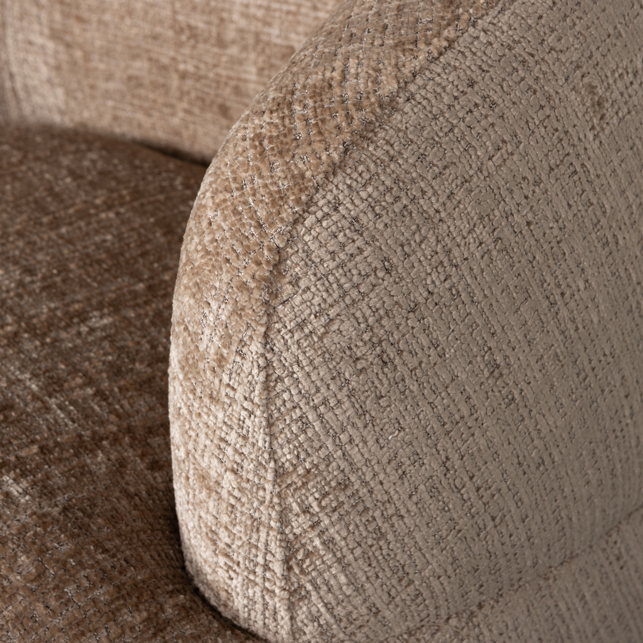 WOOOD Draaifauteuil 'Woolly' Chenille, kleur Zand