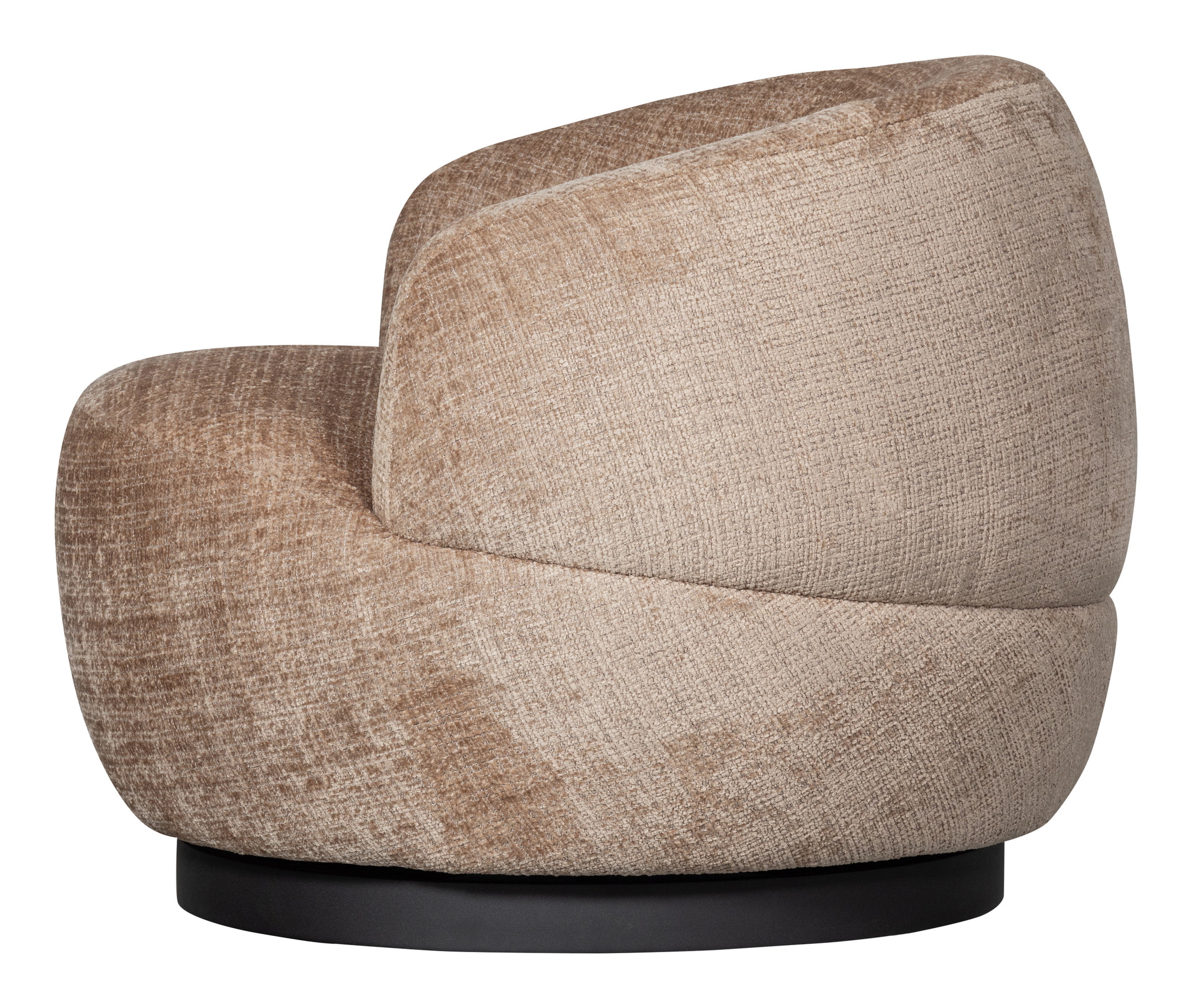 WOOOD Draaifauteuil 'Woolly' Chenille, kleur Zand