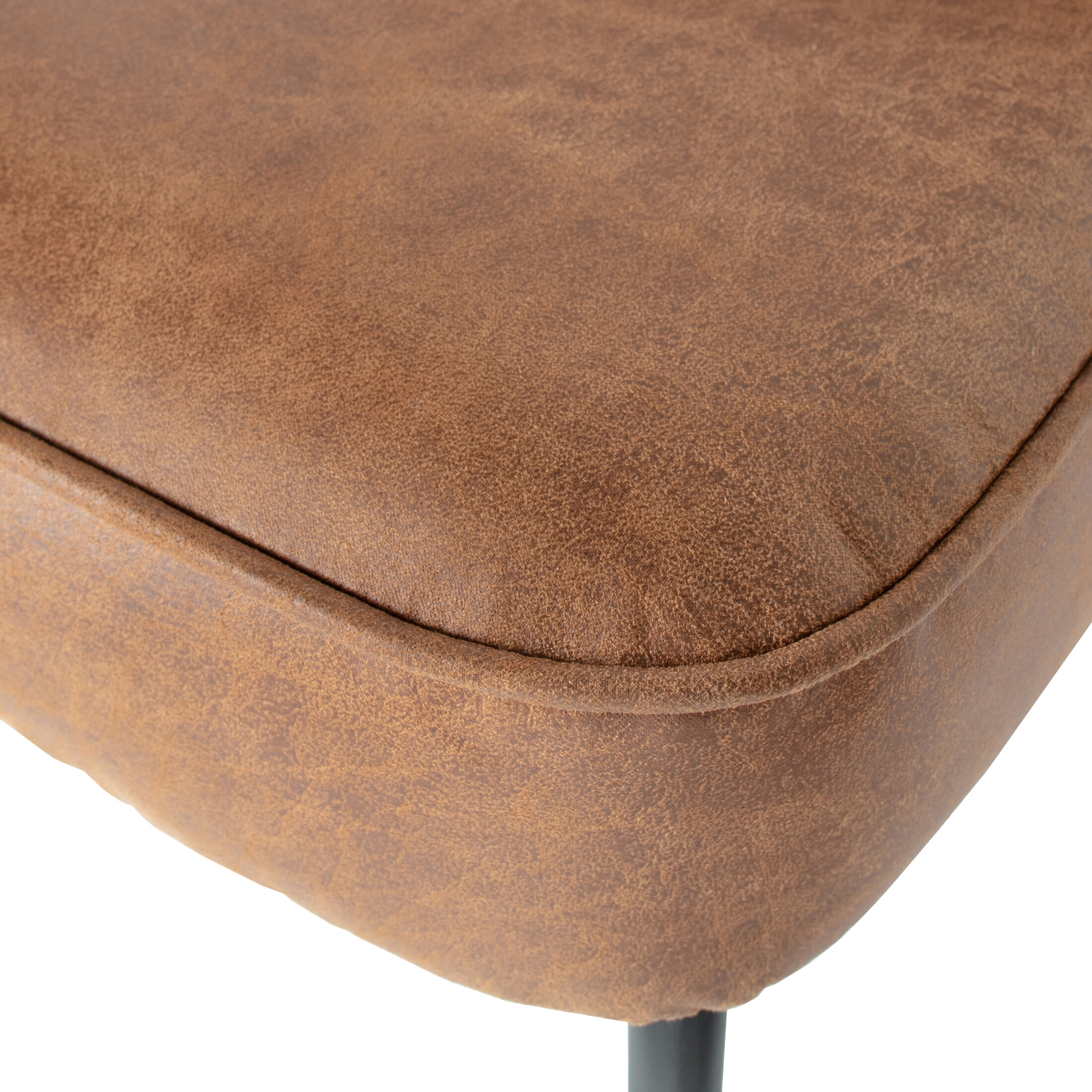 WOOOD Eetkamerbank 'Vogue' Leder, kleur Cognac