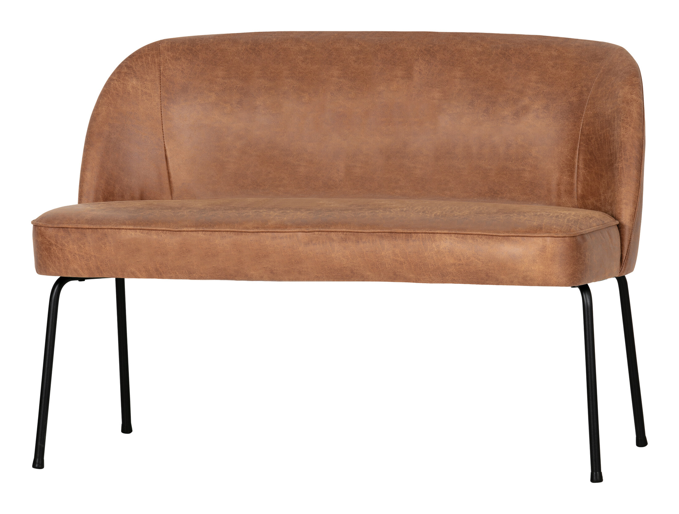 WOOOD Eetkamerbank 'Vogue' Leder, kleur Cognac