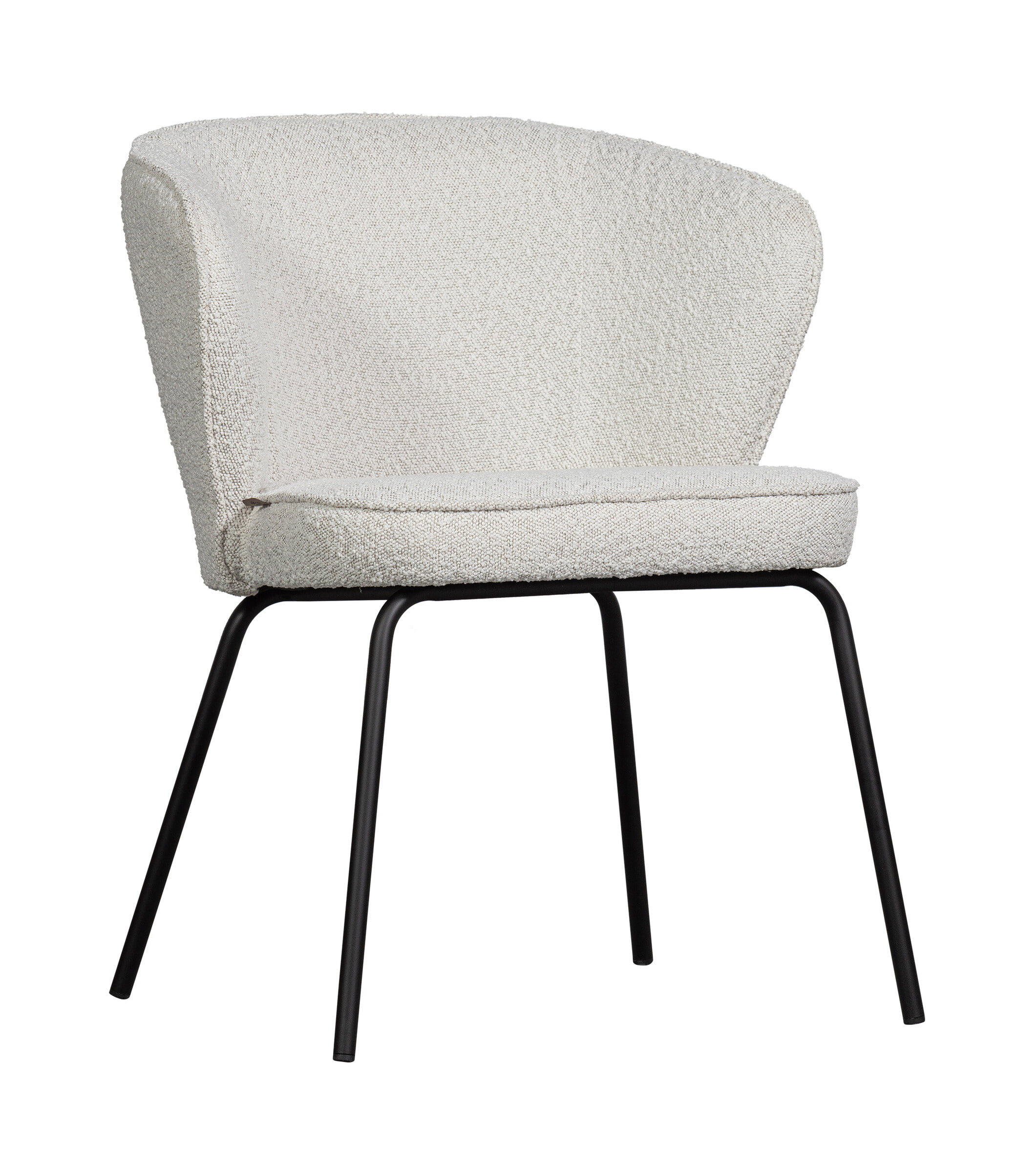 WOOOD Eetkamerstoel Admit Bouclé - Naturel - BePureHome