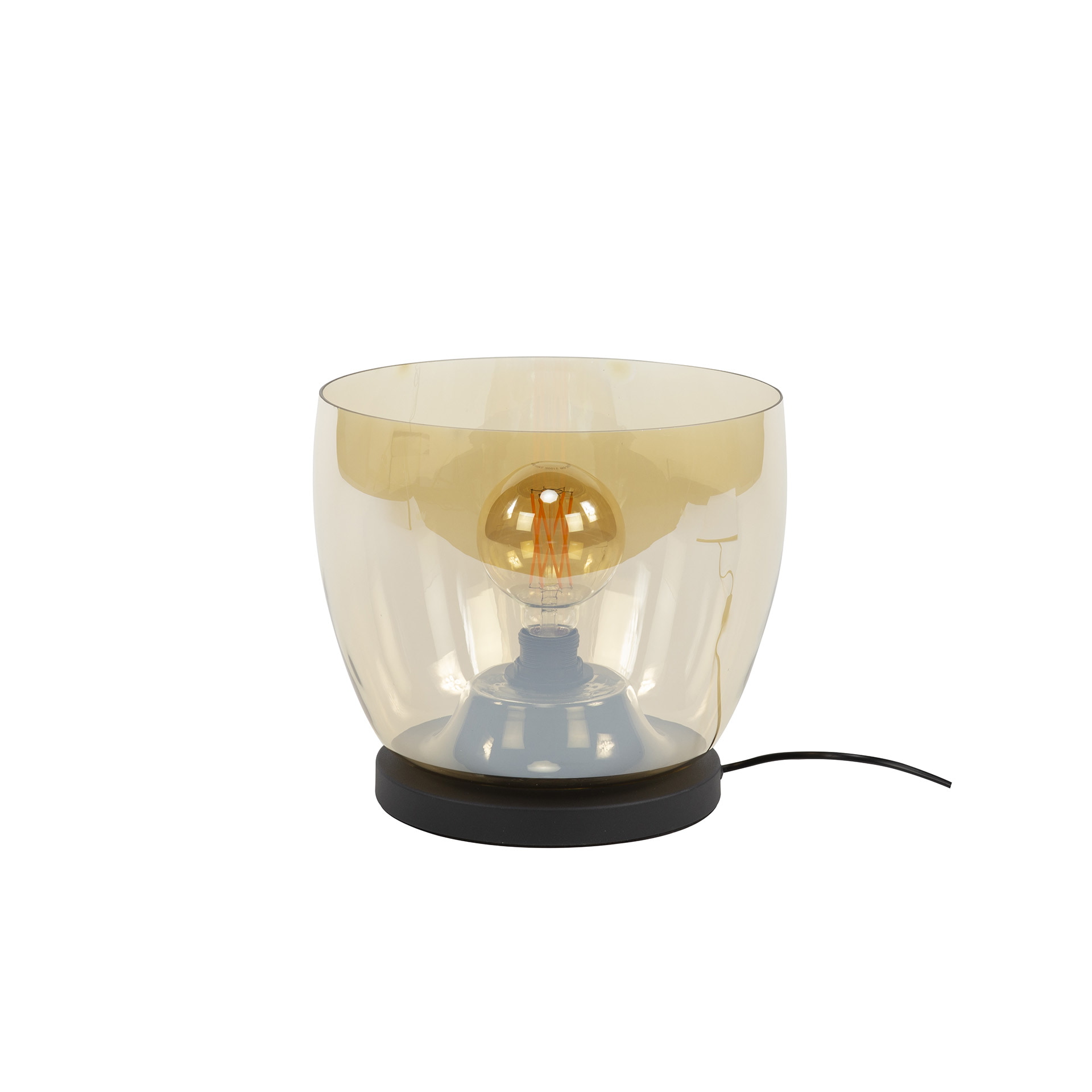 LifestyleFurn Vloerlamp/Tafellamp 'Mikado' Amber glas, 27cm hoog