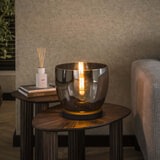 LifestyleFurn Vloerlamp/Tafellamp 'Mikado' Smoke glas, 27cm hoog
