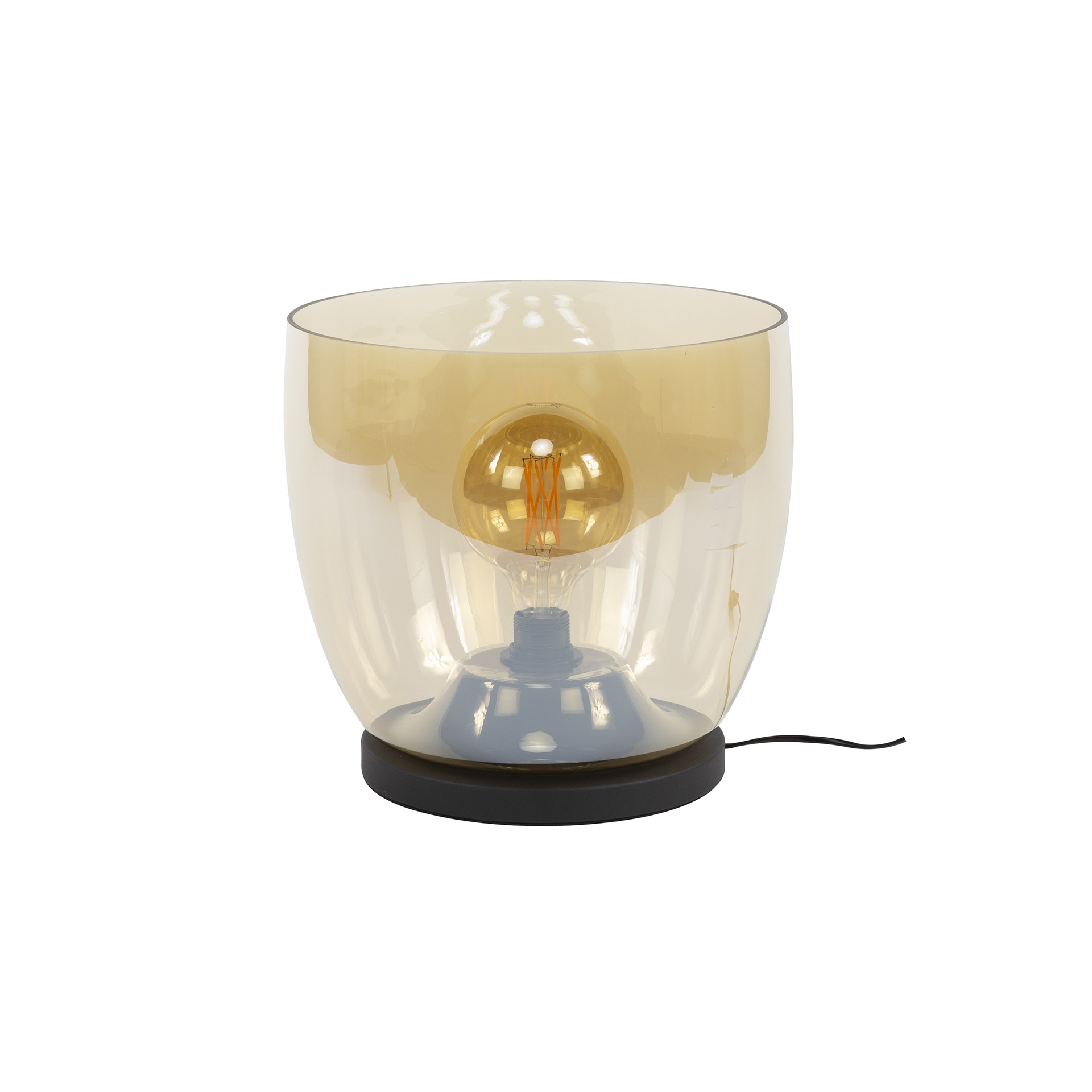 LifestyleFurn Vloerlamp/Tafellamp 'Mikado' Amber glas, 32cm hoog