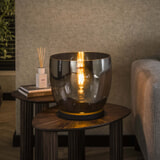 LifestyleFurn Vloerlamp/Tafellamp 'Mikado' Smoke glas, 32cm hoog