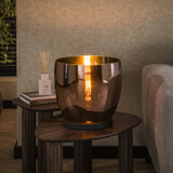 LifestyleFurn Vloerlamp/Tafellamp 'Mikado' Koper glas, 32cm hoog