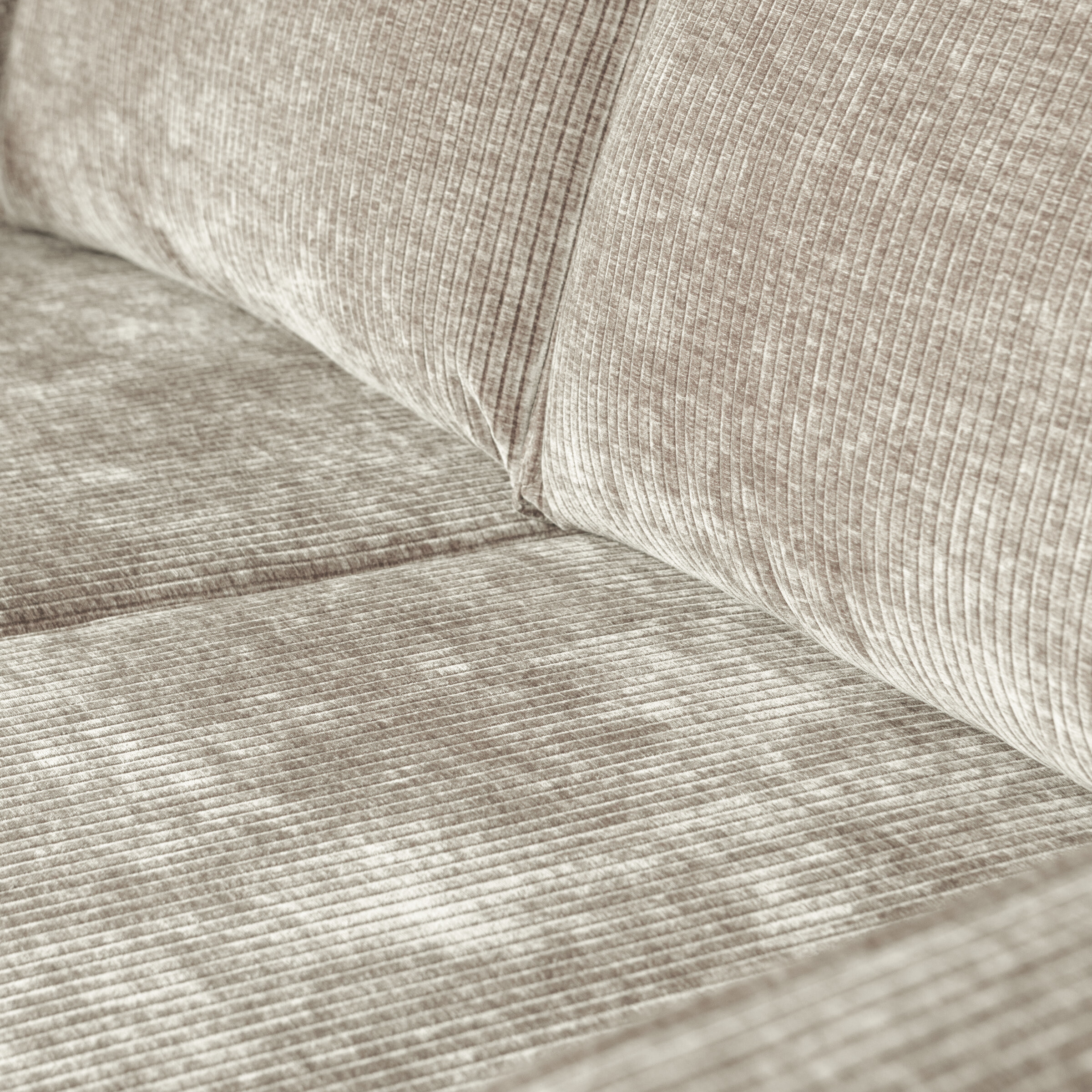 WOOOD 3-zits Bank 'Rodeo' Ribstof, kleur Donker Zand