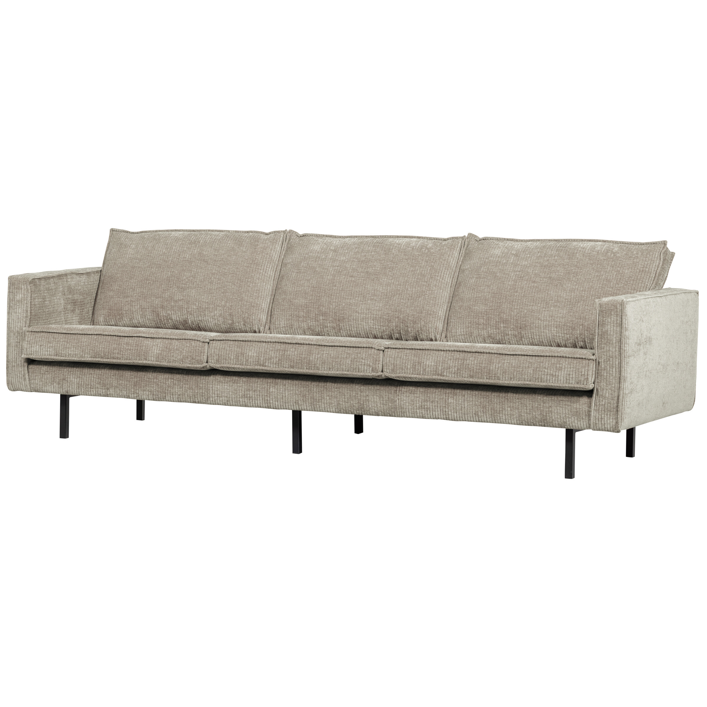 WOOOD 3-zits Bank 'Rodeo' Ribstof, kleur Donker Zand