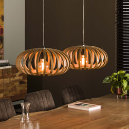LifestyleFurn Hanglamp 'Wilton' Mangohout, 2-lamps