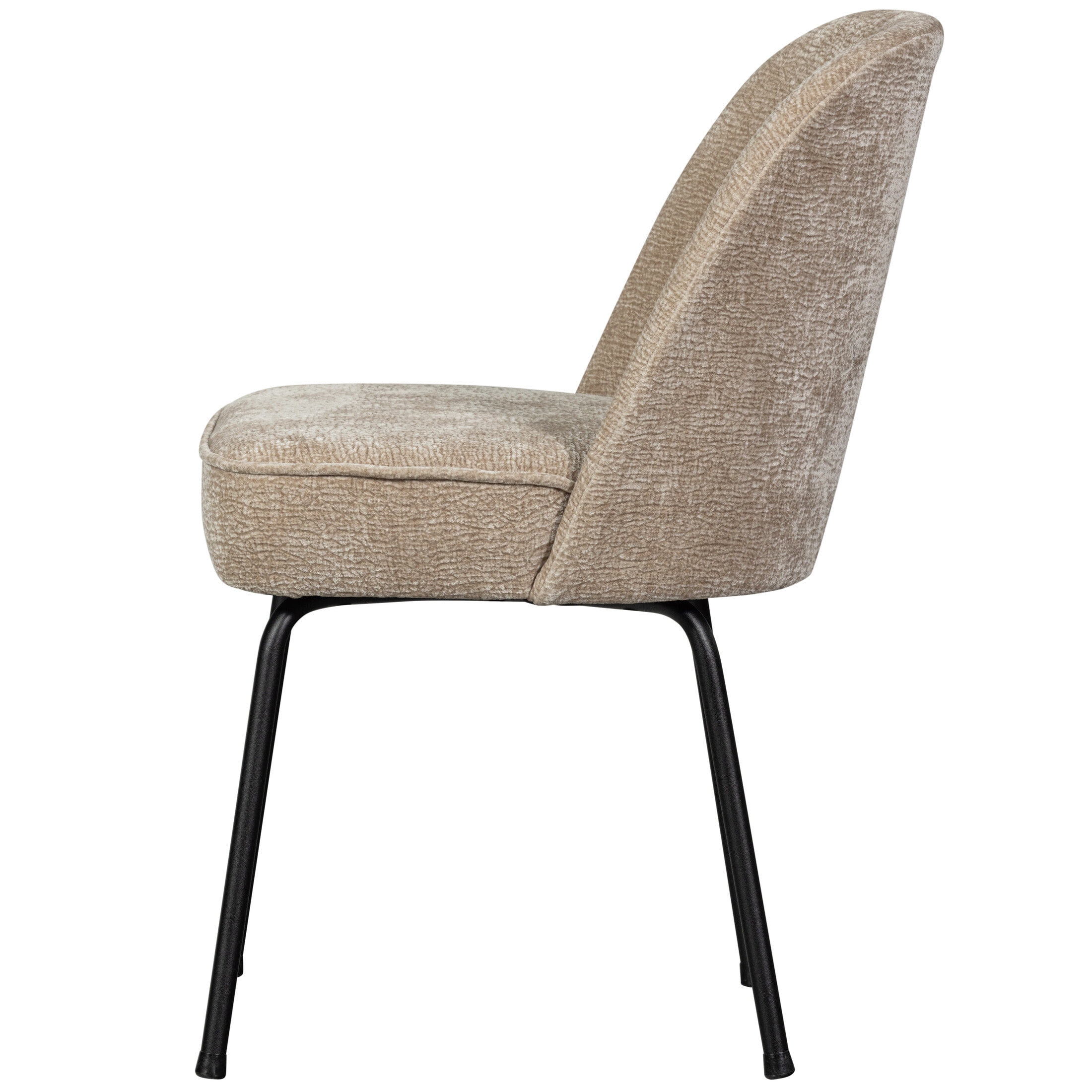 WOOOD Eetkamerstoel 'Vogue' Chenille, kleur Zand