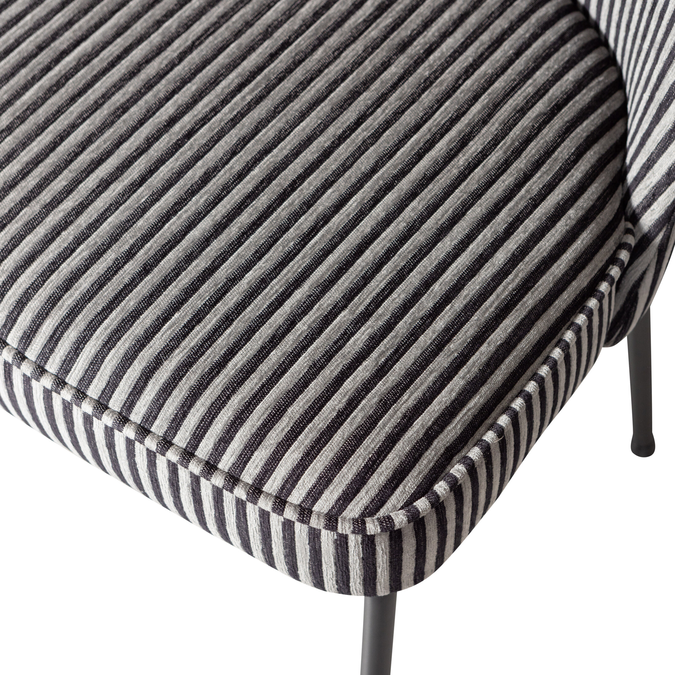 WOOOD Eetkamerstoel 'Vogue' Geweven, kleur Zwart/Grijs