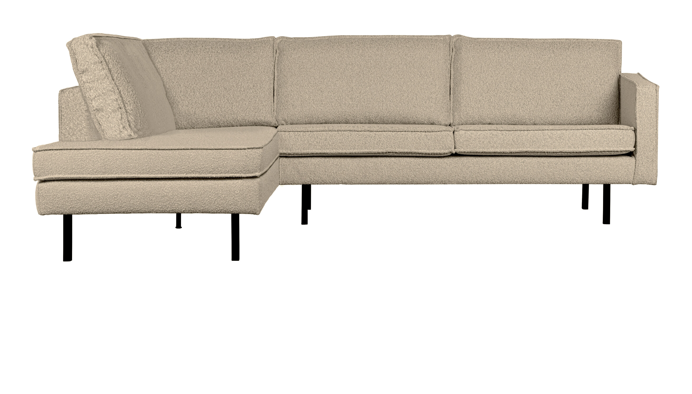 WOOOD Hoekbank 'Rodeo' Links, Bouclé, kleur Beige