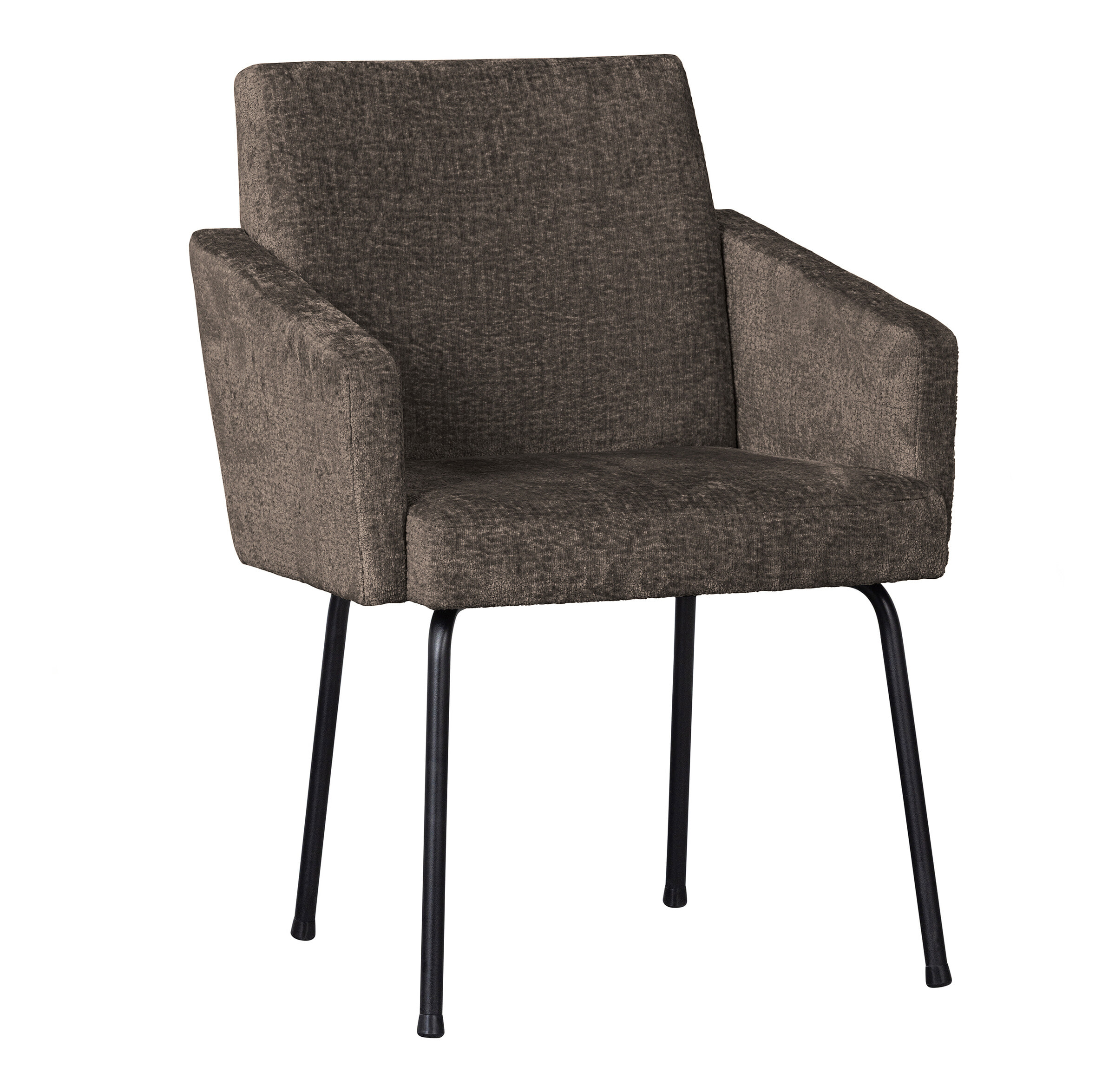 WOOOD Eetkamerstoel 'Mount' Chenille, kleur Grijs/Bruin
