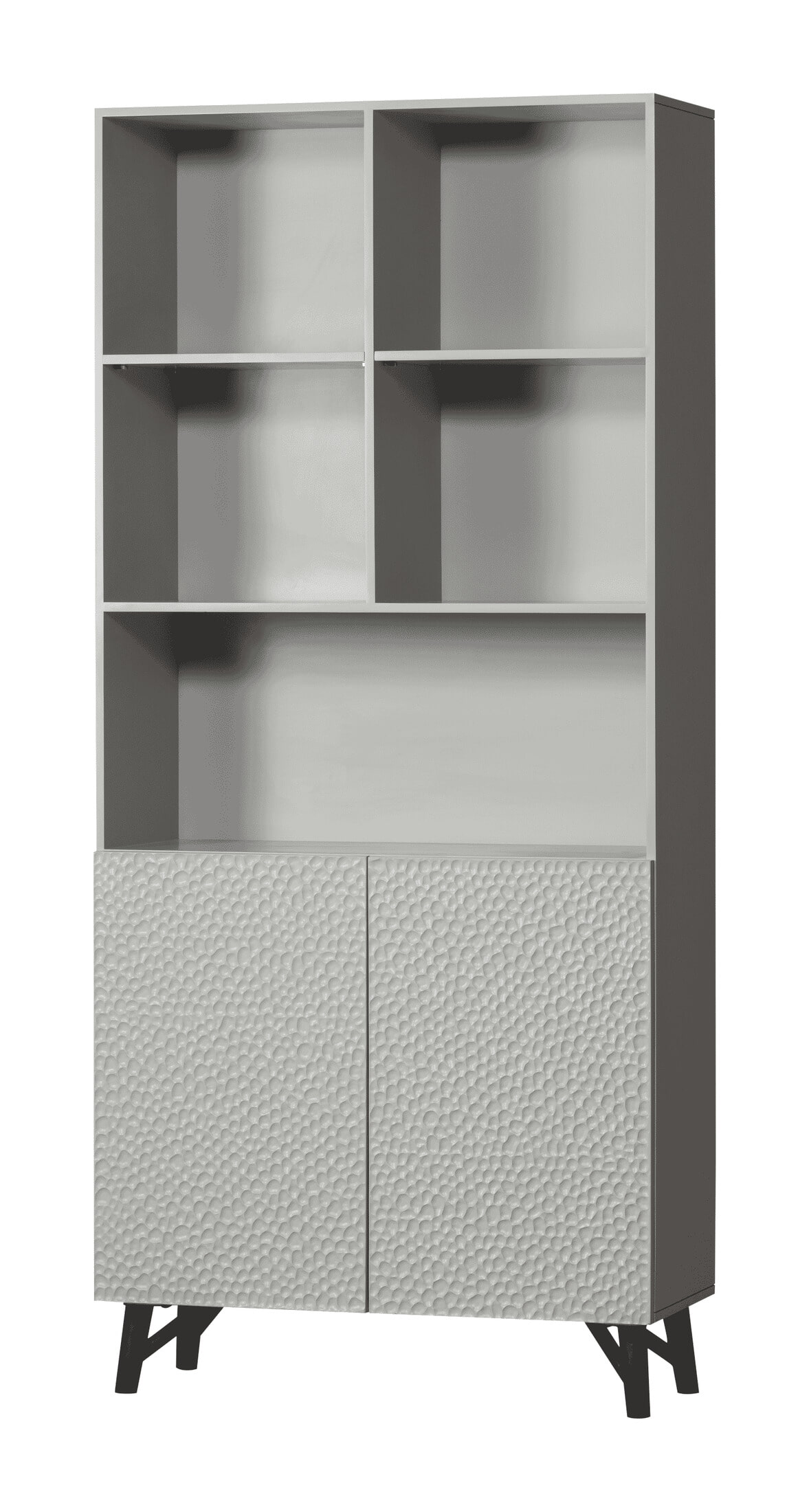 WOOOD Opbergkast Carved Mangohout, 200 x 90cm - Grijs - BePureHome