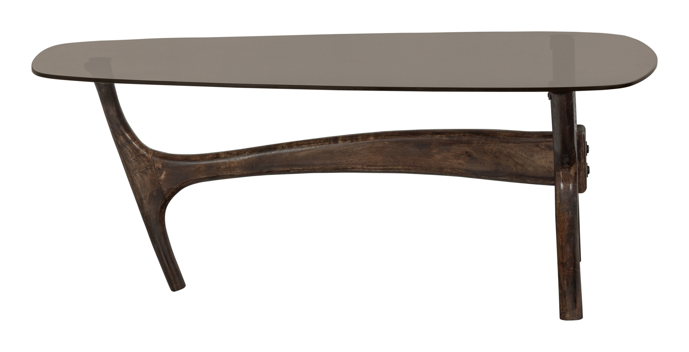 WOOOD Organische Salontafel 'Flash' Mangohout en glas, 110 x 60cm