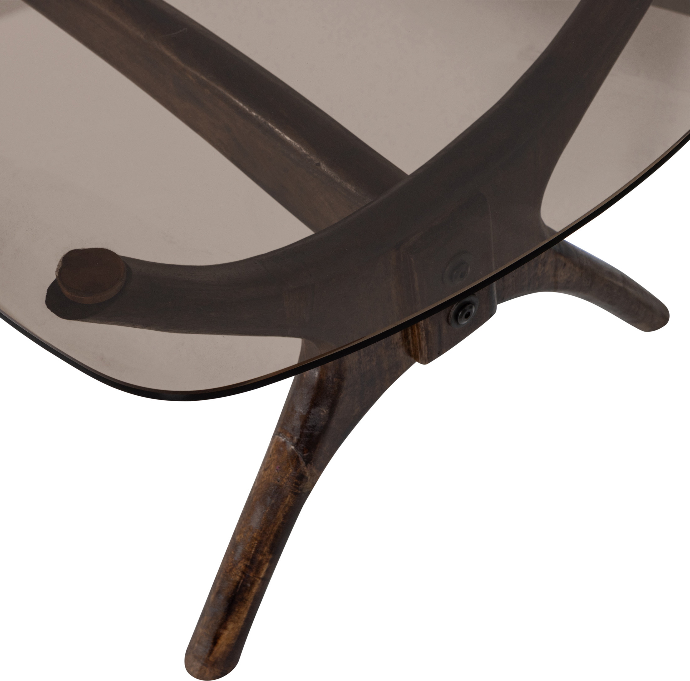 WOOOD Organische Salontafel 'Flash' Mangohout en glas, 110 x 60cm
